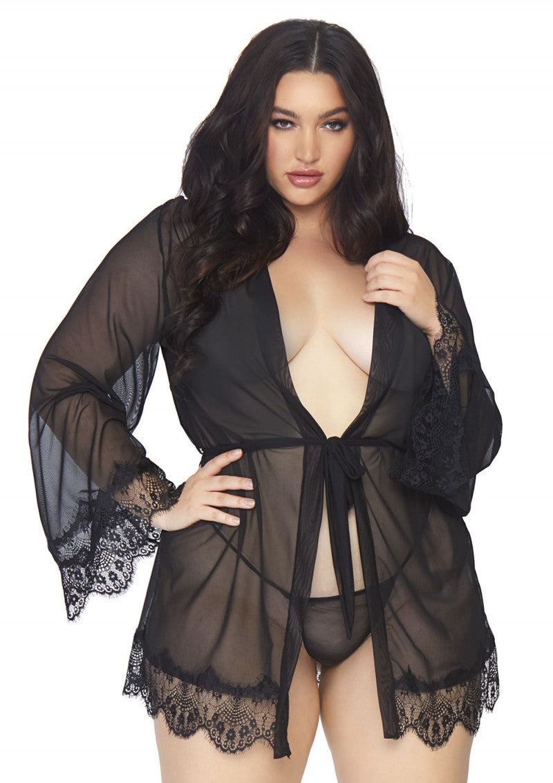 Leg Avenue Tie Robe and Thong | 1X/2X、mySite、bottomscart