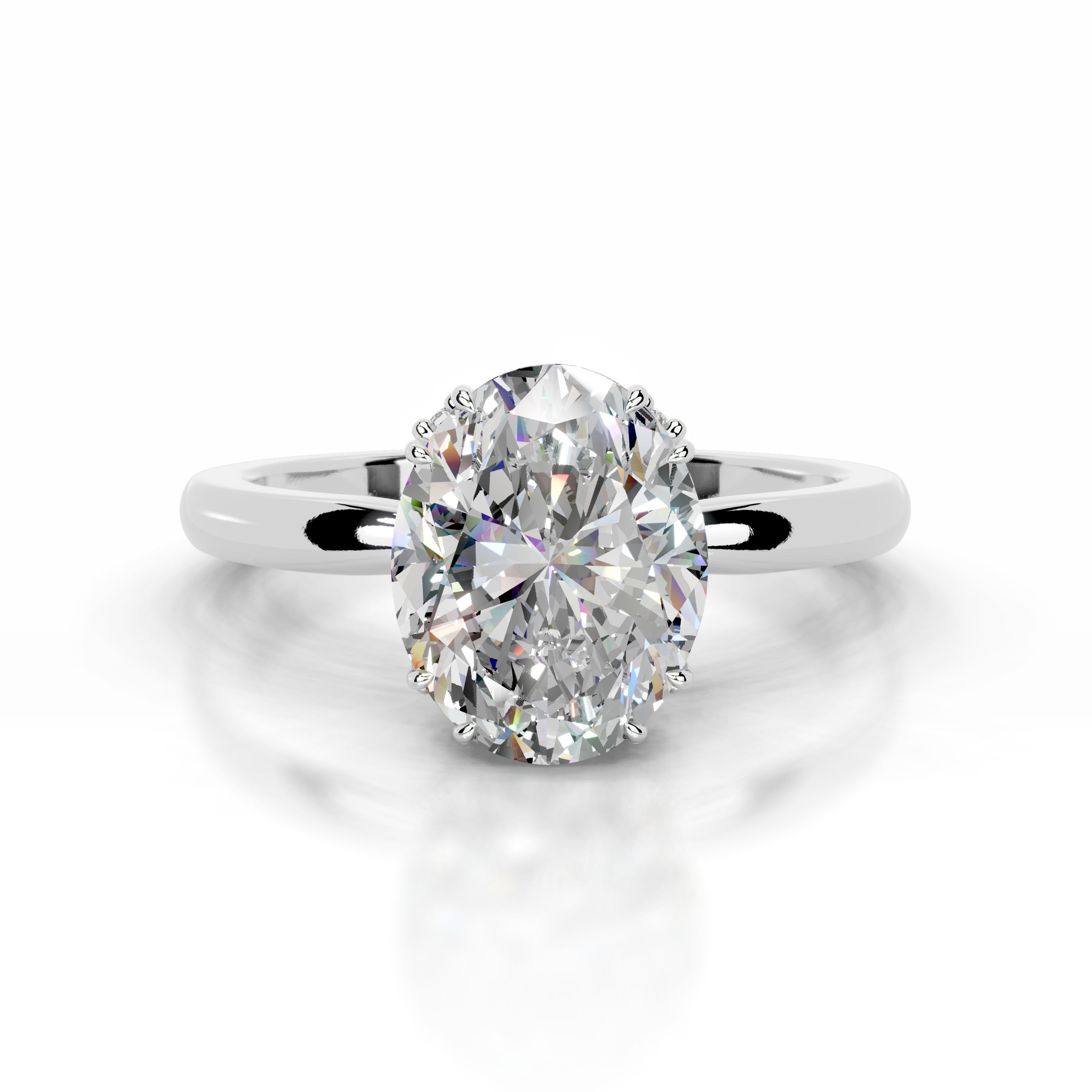 Ballina Moissanite & Diamond Ring - 14K White Gold、mySite、hinf8tx79