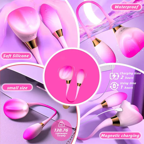 Pink Dual-Stimulation Vibrator Wand