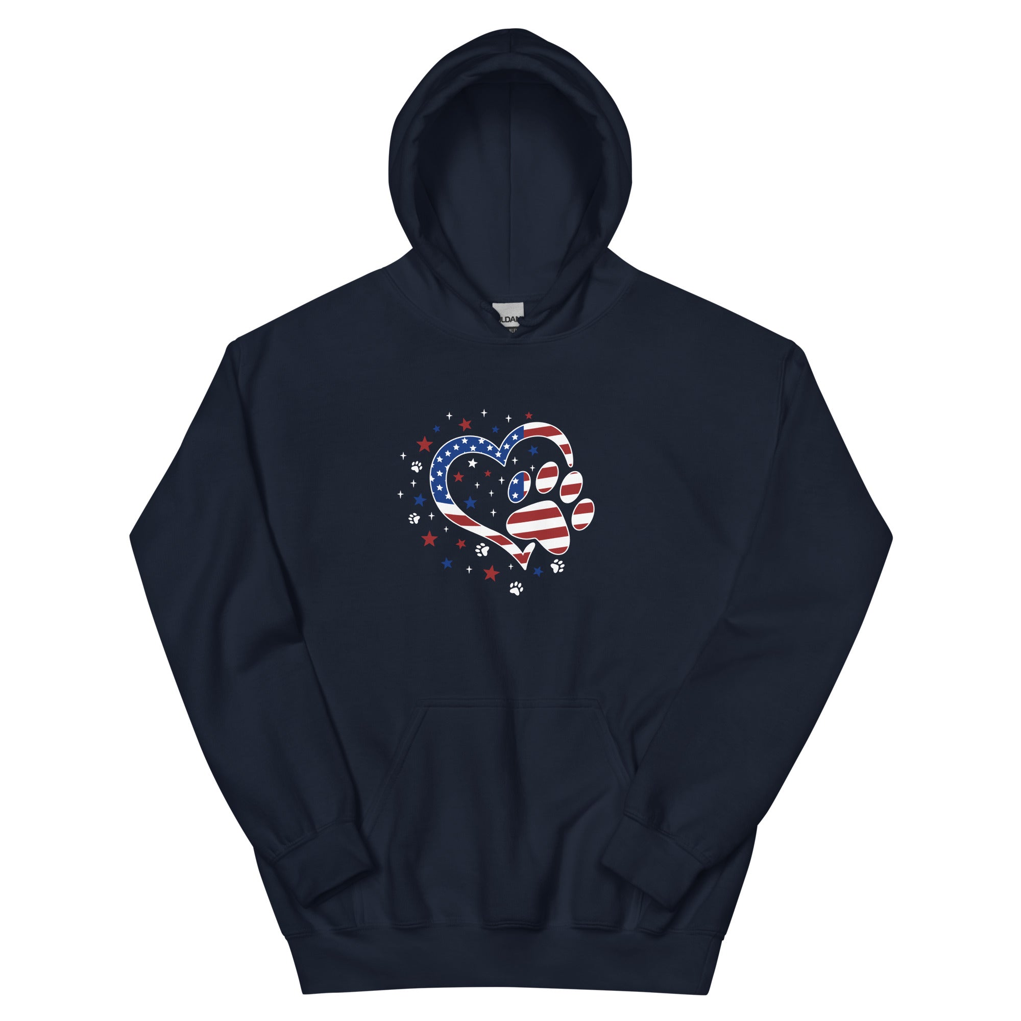 Star Spangled Paw Print Love Hoodie、mySite、camillekostekn
