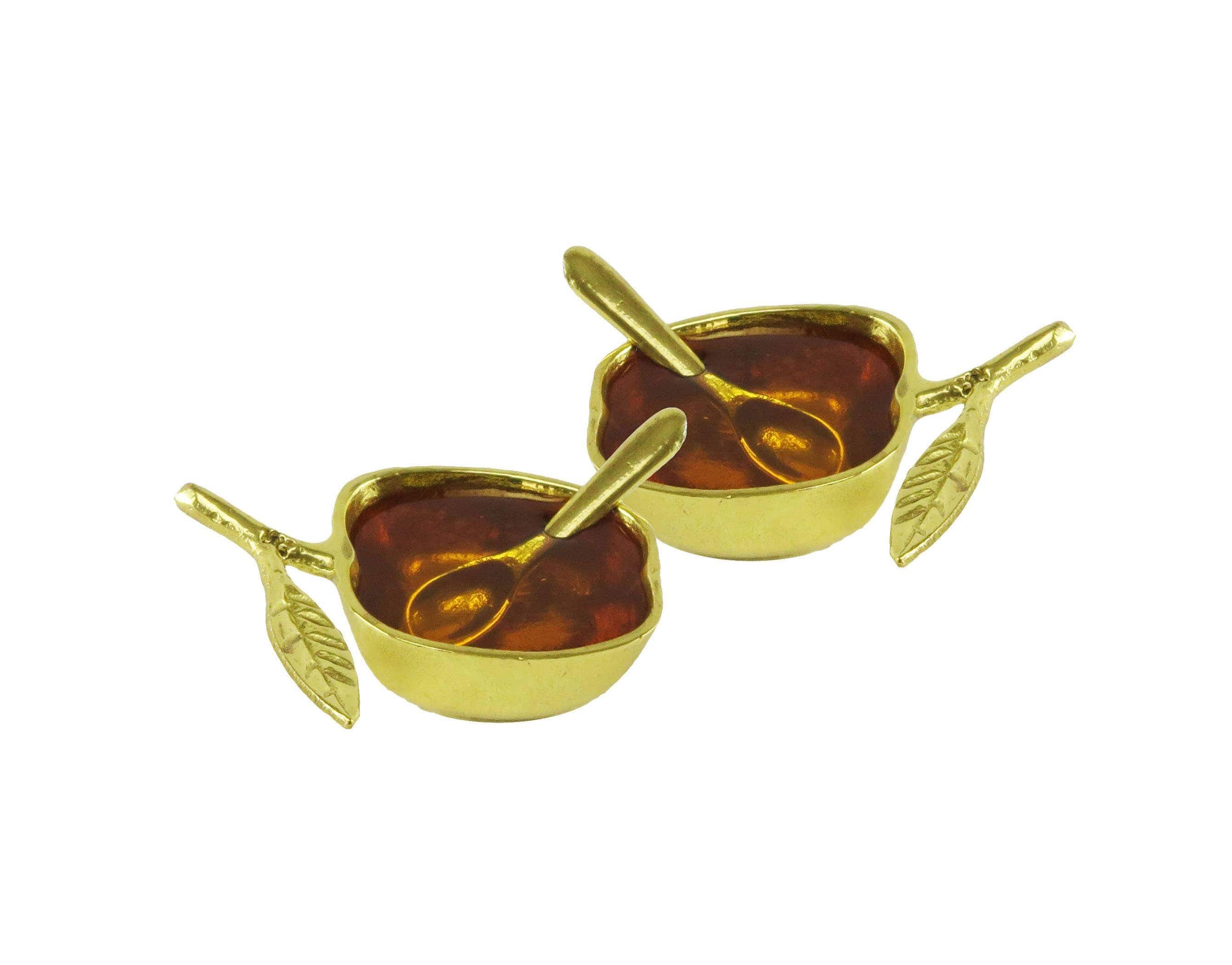 Set of Two Salt/Honey Dishes - Gold、mySite、topwebapps