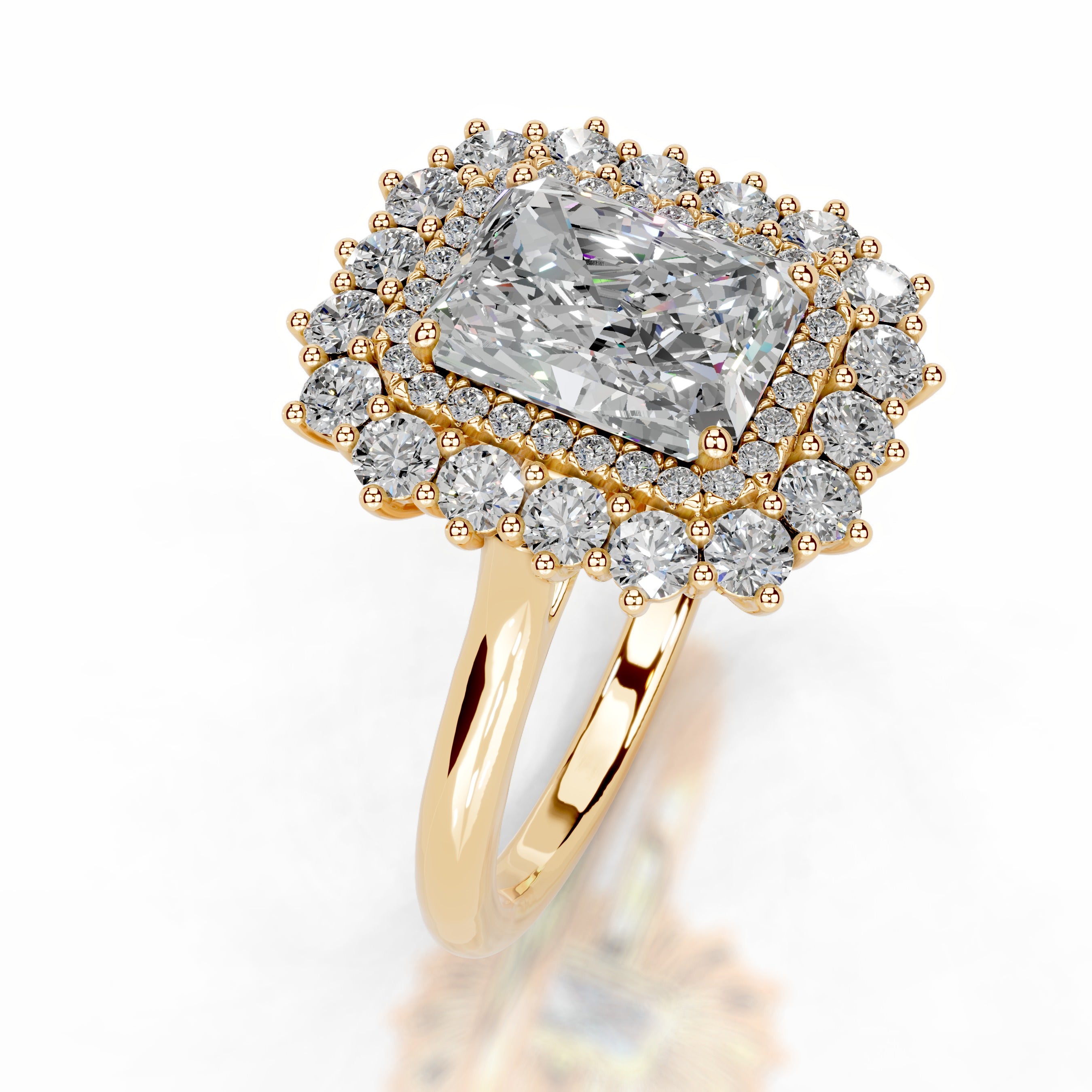 Adriana Moissanite & Diamond Ring - 18K Yellow Gold、mySite、hinf8tx79