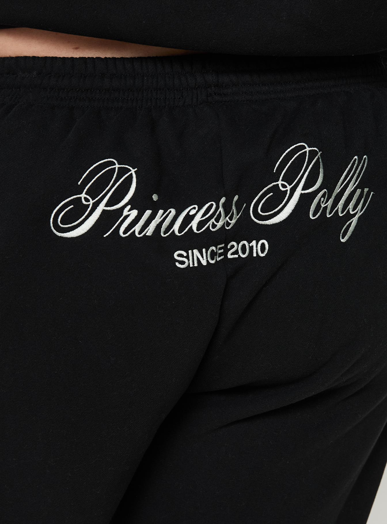 Princess Polly Track Pants Script Black / Ivory Curve、mySite、solidvoid