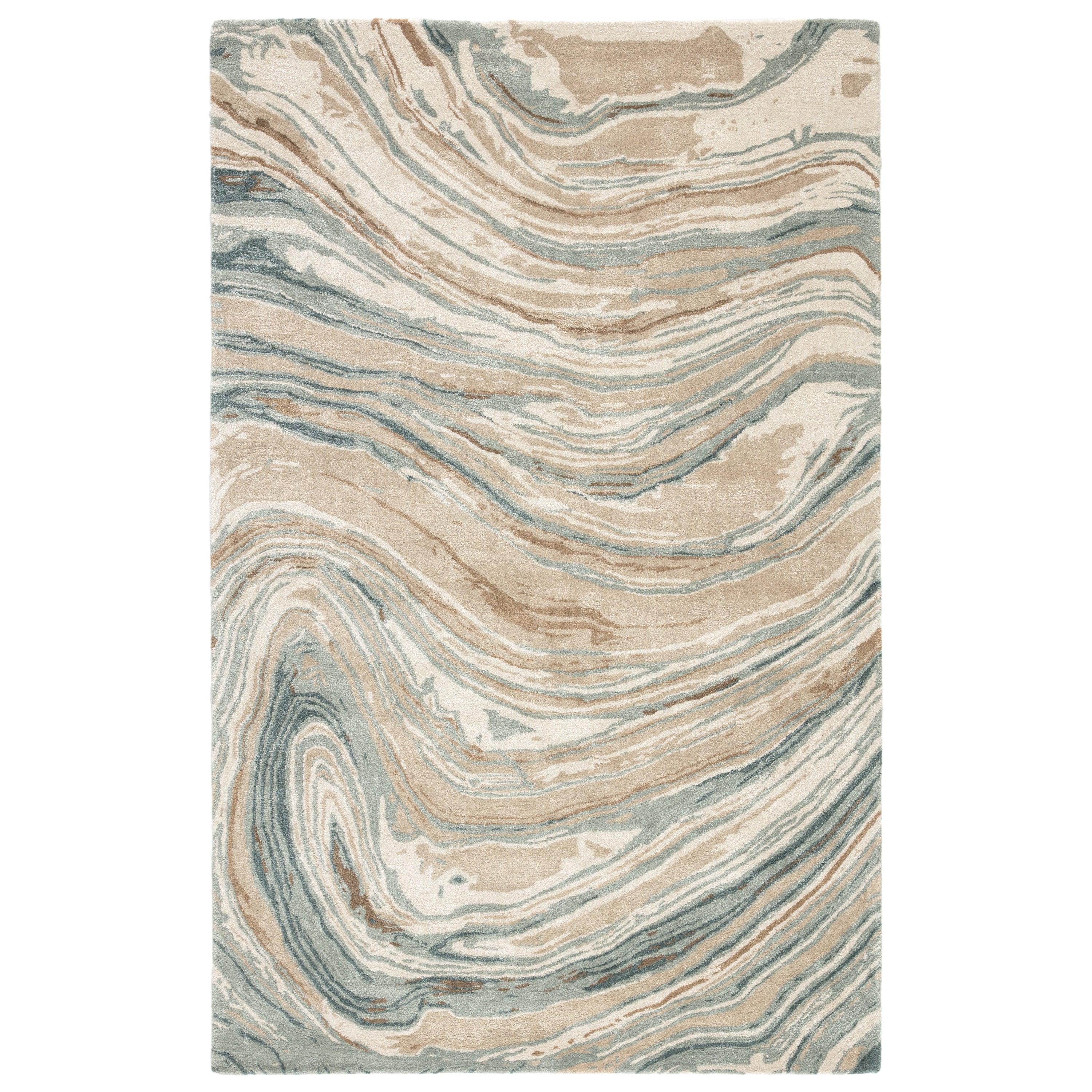 Atha Handmade Abstract Tan Green Area Rug、mySite、gigharbornorthrealestate