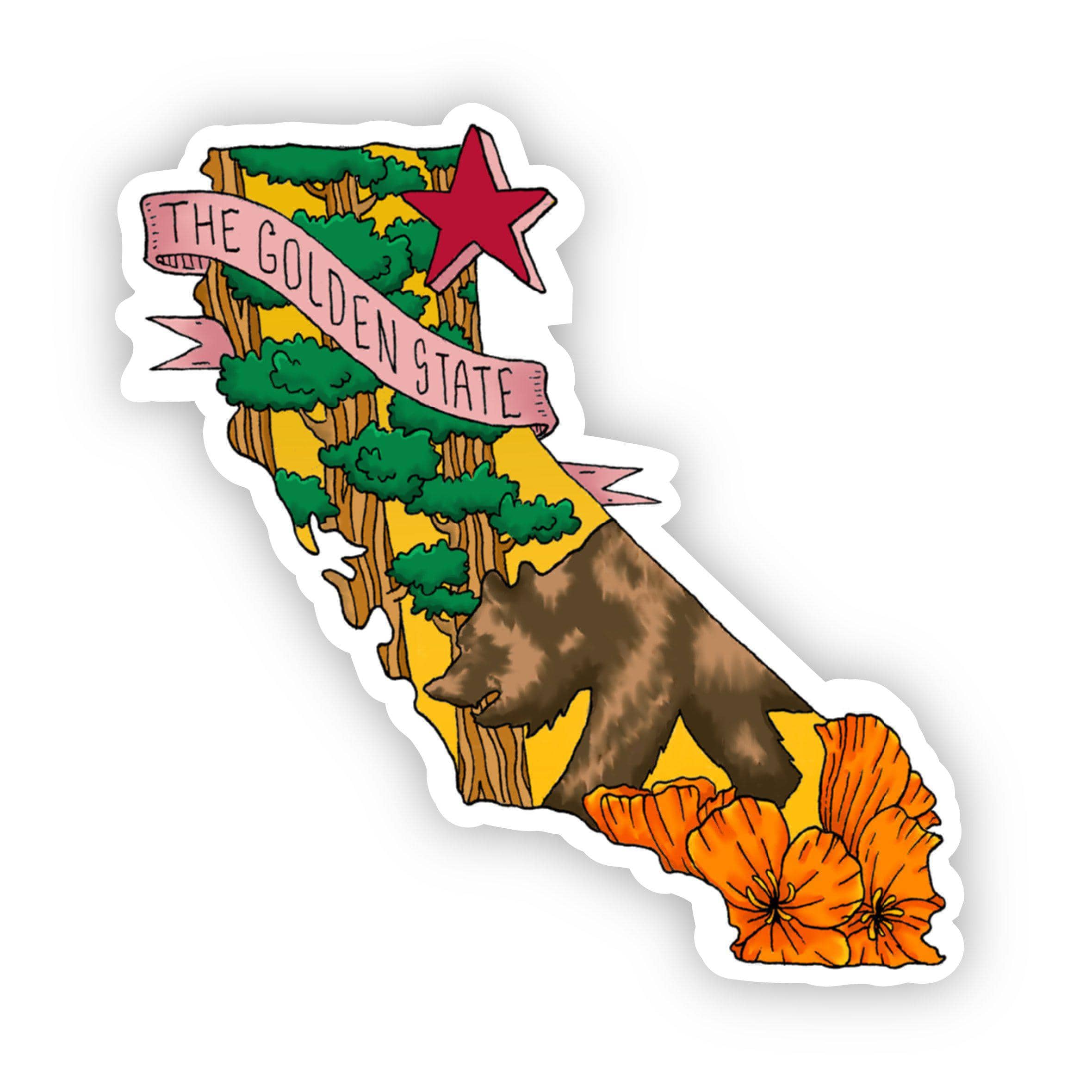  The Golden State Bear Sticker - Cali、mySite、elrpsem3k