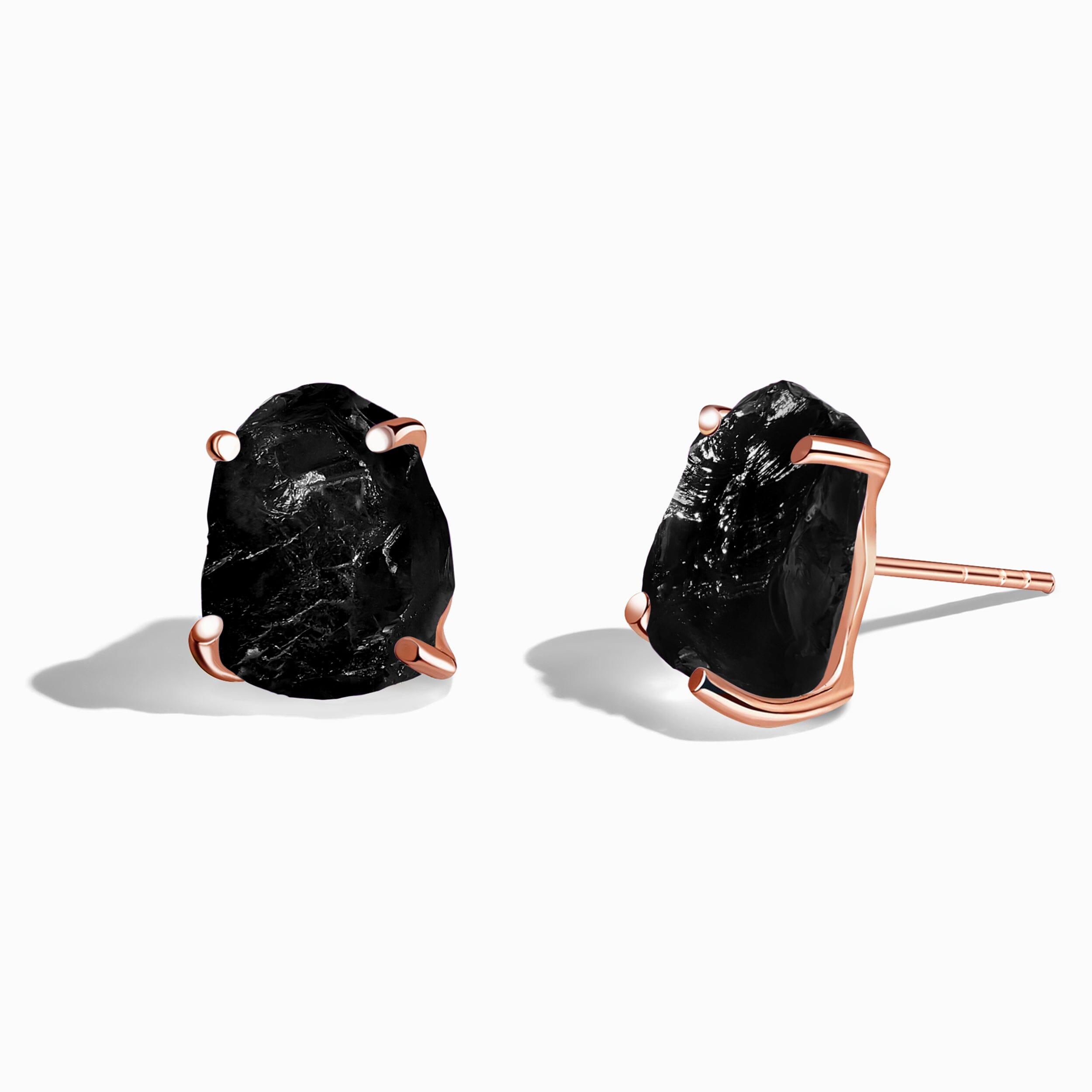 Raw Crystal Studs - Black Obsidian Studs、mySite、hinf8tx79