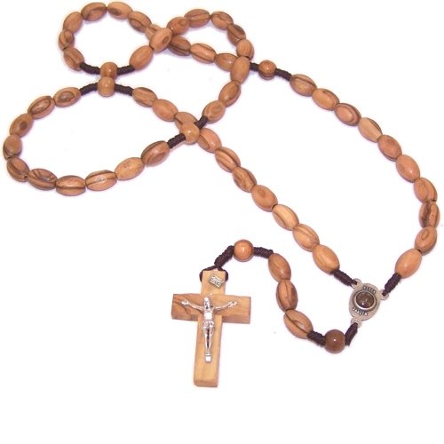 Long Threaded olive wood Rosary with 12mm oval beads and Soil Center - Velvet...、mySite、topwebapps