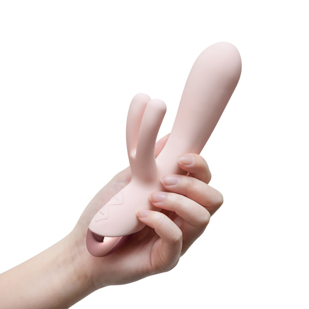 Blush | Elora 8 Inch G Spot Clitoral Triple Stimulation Puria® Silicone Rabbit Vibrator With 10 RumboTech™ Modes - Pink、mySite、bottomscart