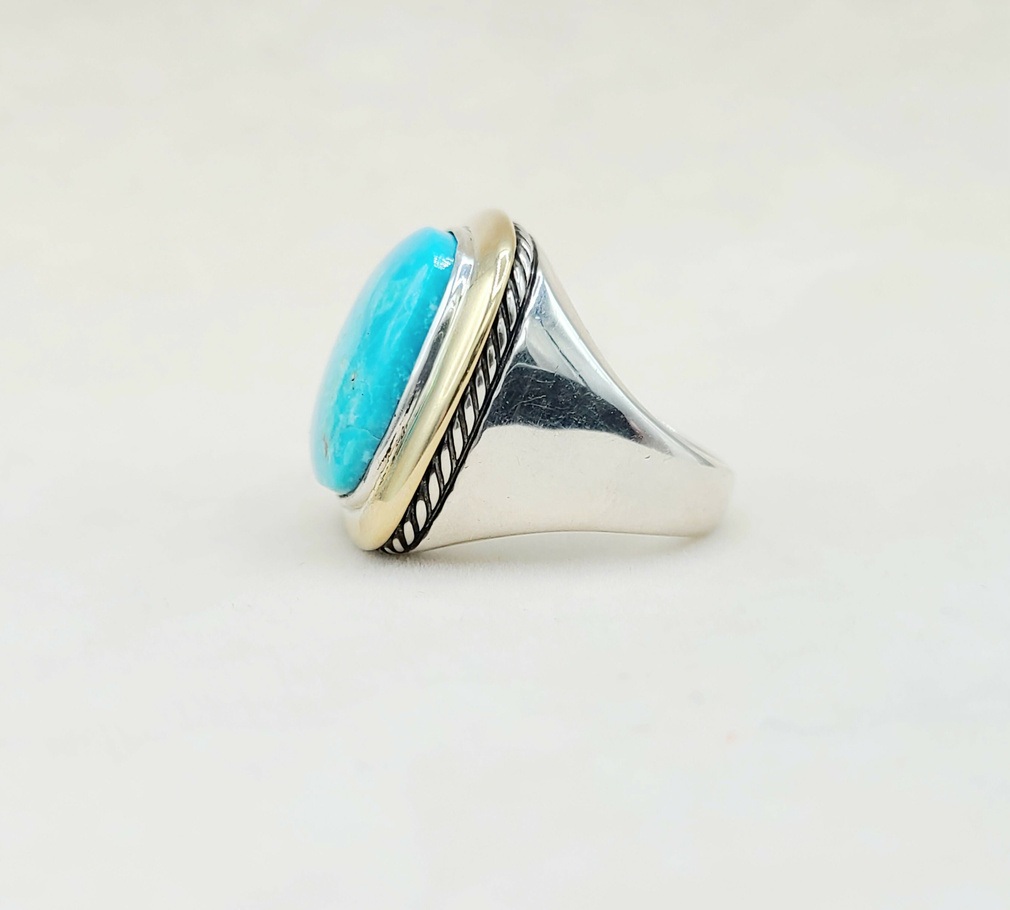 David Yurman Albion Statement Ring Turquoise & Gold、mySite、hinf8tx79
