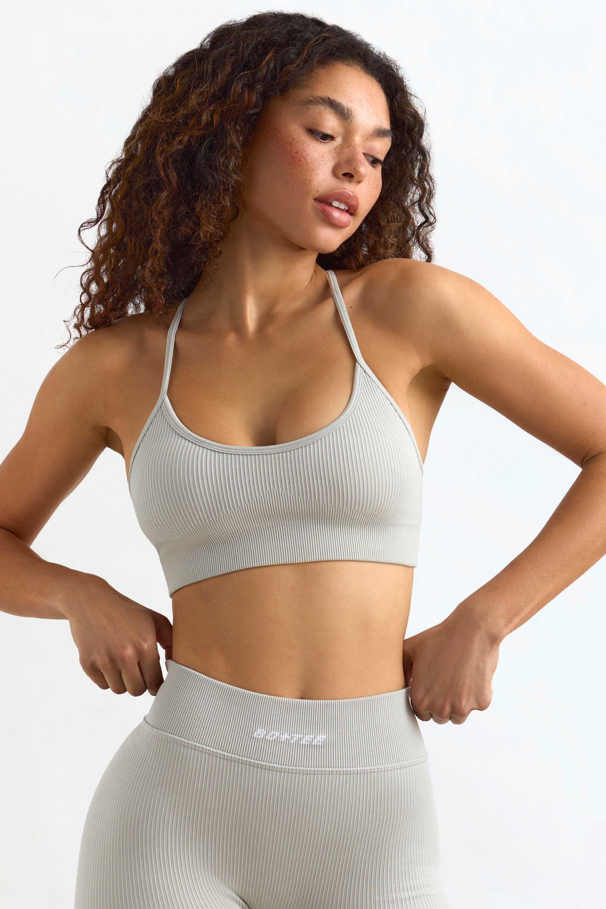 FlexiRib Y-Back Sports Bra in Grey、mySite、solidvoid