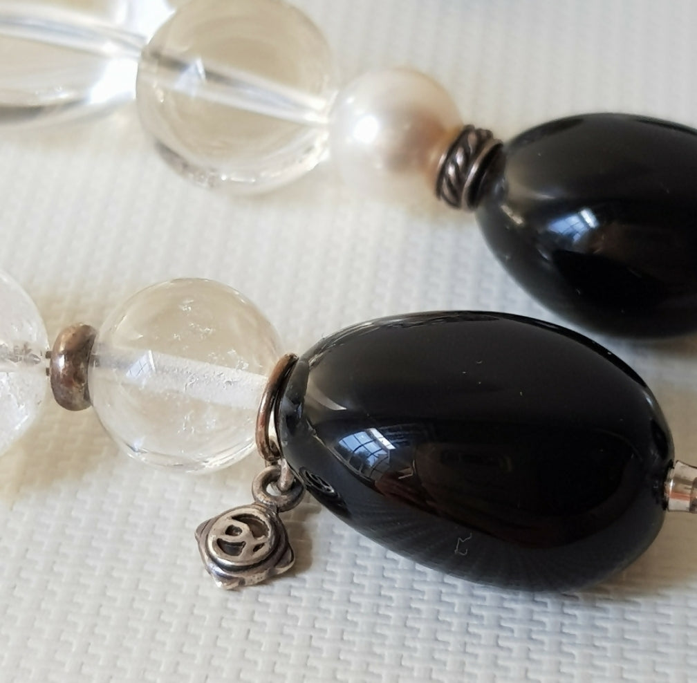 David Yurman Quatrefoil Necklace 鈥?Onyx, Crystal & Pearl、mySite、hinf8tx79