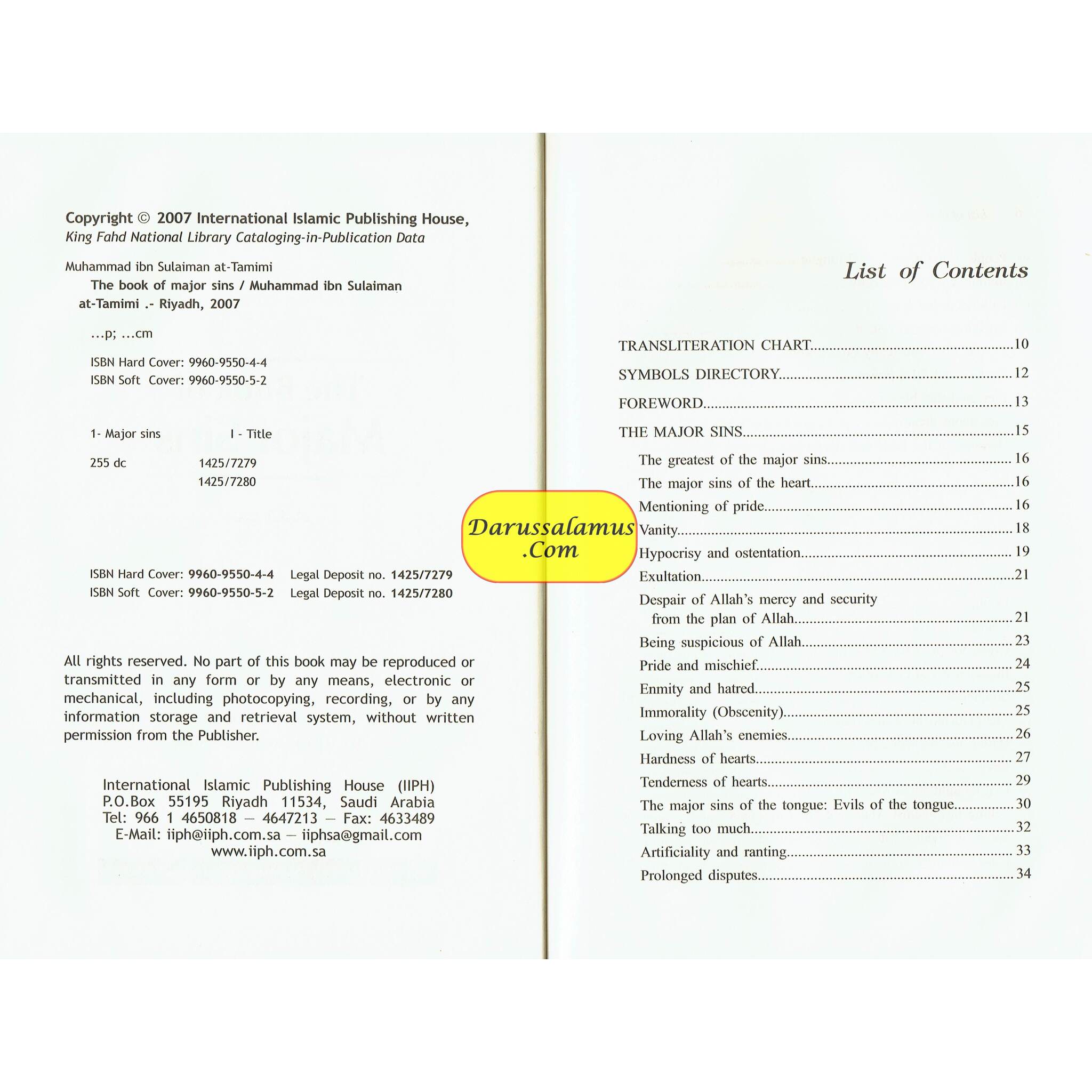 The Book of Major Sins By Imam Muhammad ibn Sulayman at-Tamimi、mySite、topwebapps