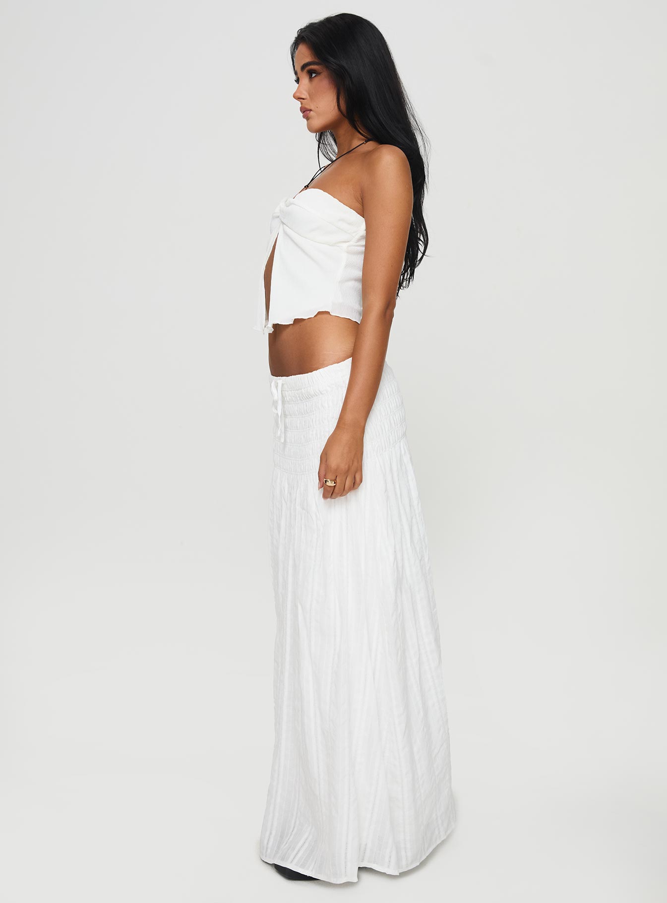 Carana Maxi Skirt White、mySite、solidvoid