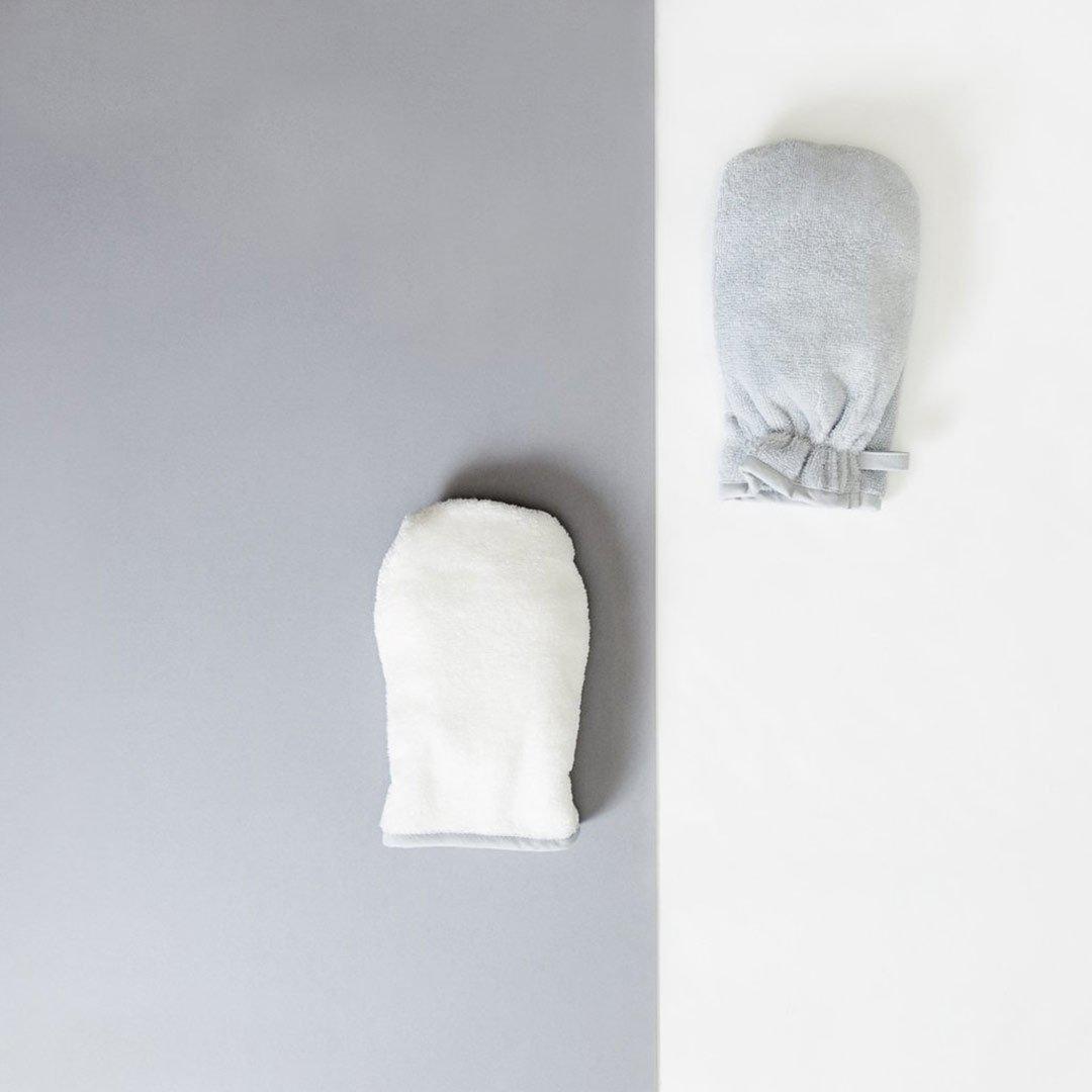 MORI Bath-Time Towel Mitt - White + Grey、mySite、merchandisen