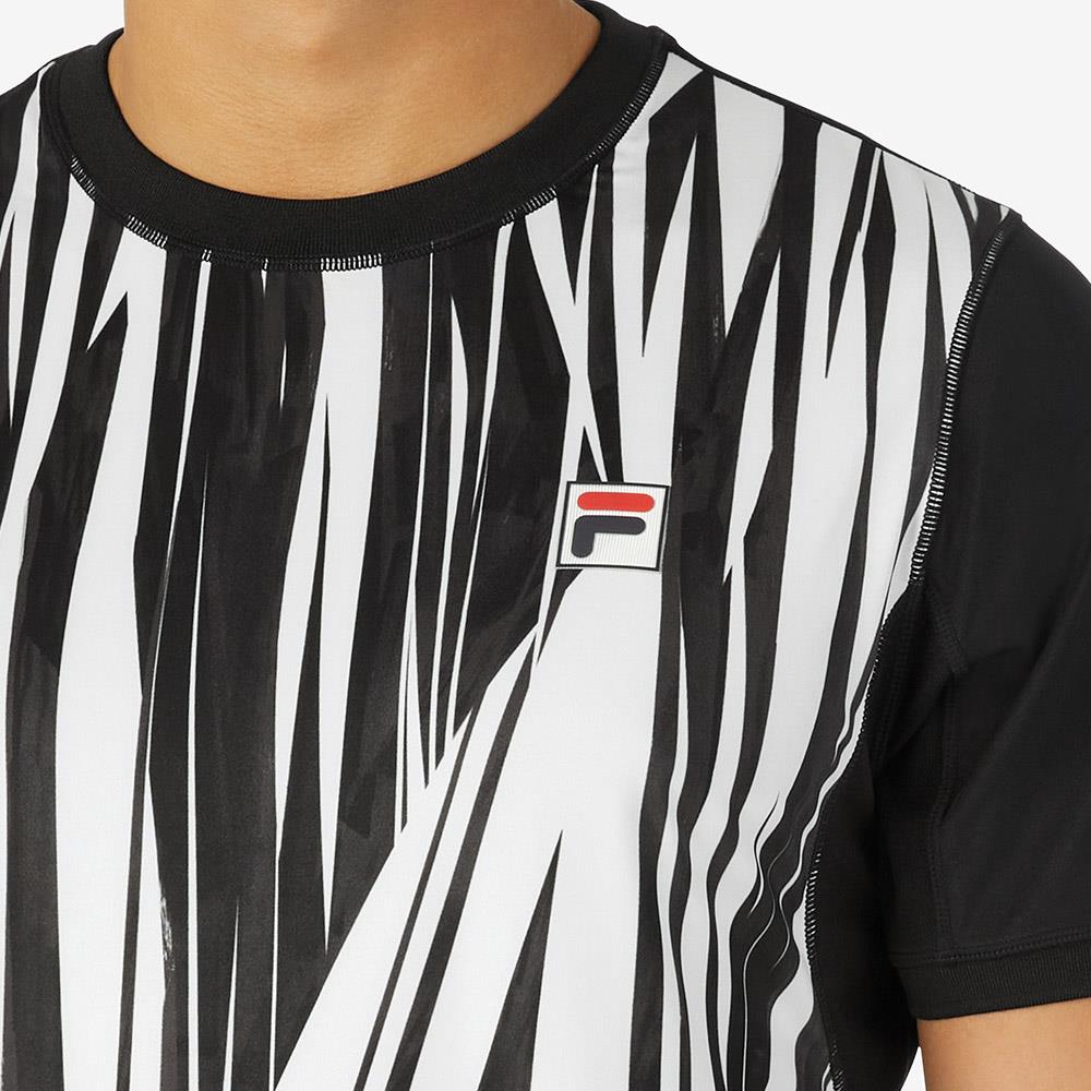 Fila Men's LA Finale Printed Short Sleeve Crew - Shattered Black