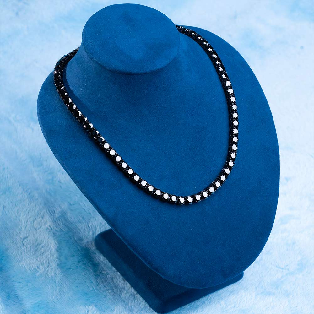 6MM Black Moissanite Tennis Chain 14K Black Gold、mySite、hinf8tx79