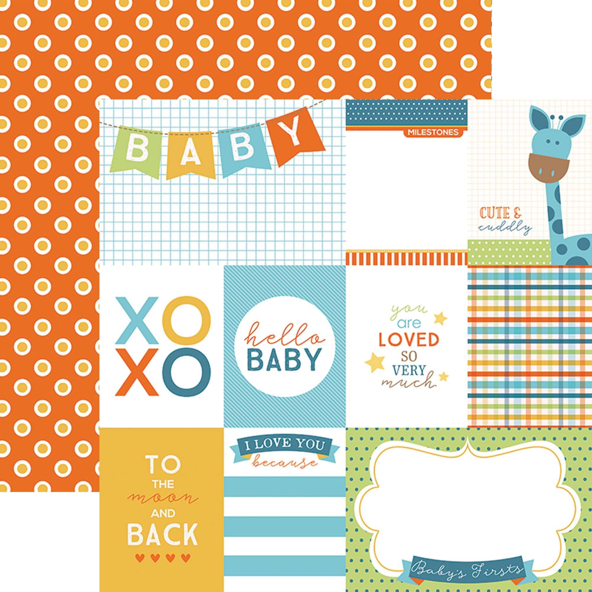  BABY BOY PATTERN 12 X12 SCRAPBOOK PAPER SET、mySite、ghnorth