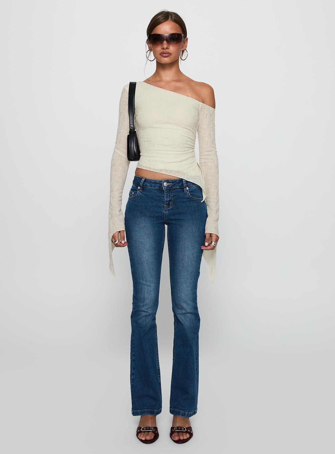 Face Card Long Sleeve Top Cream、mySite、solidvoid