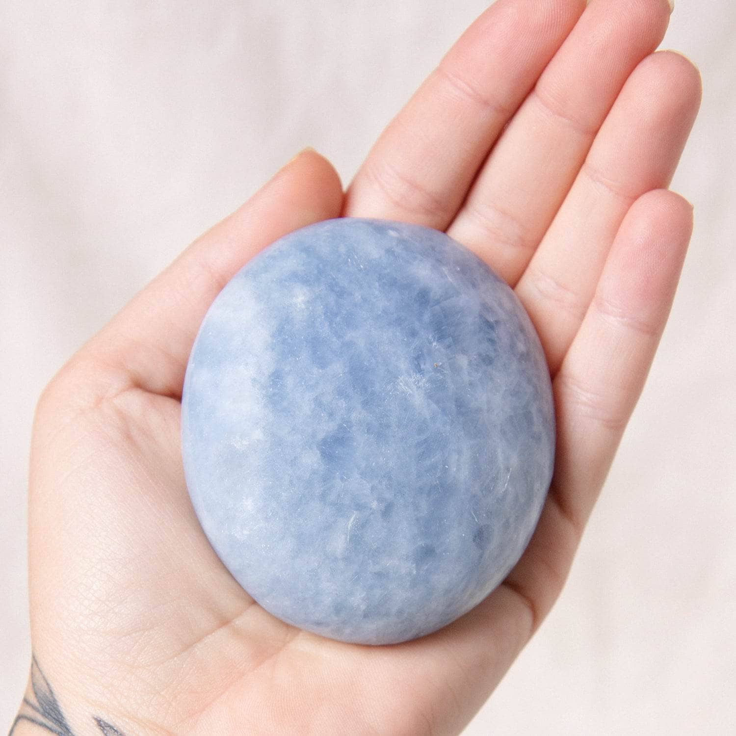Blue Calcite Palm Stones - AAA Premium Quality、mySite、hinf8tx79