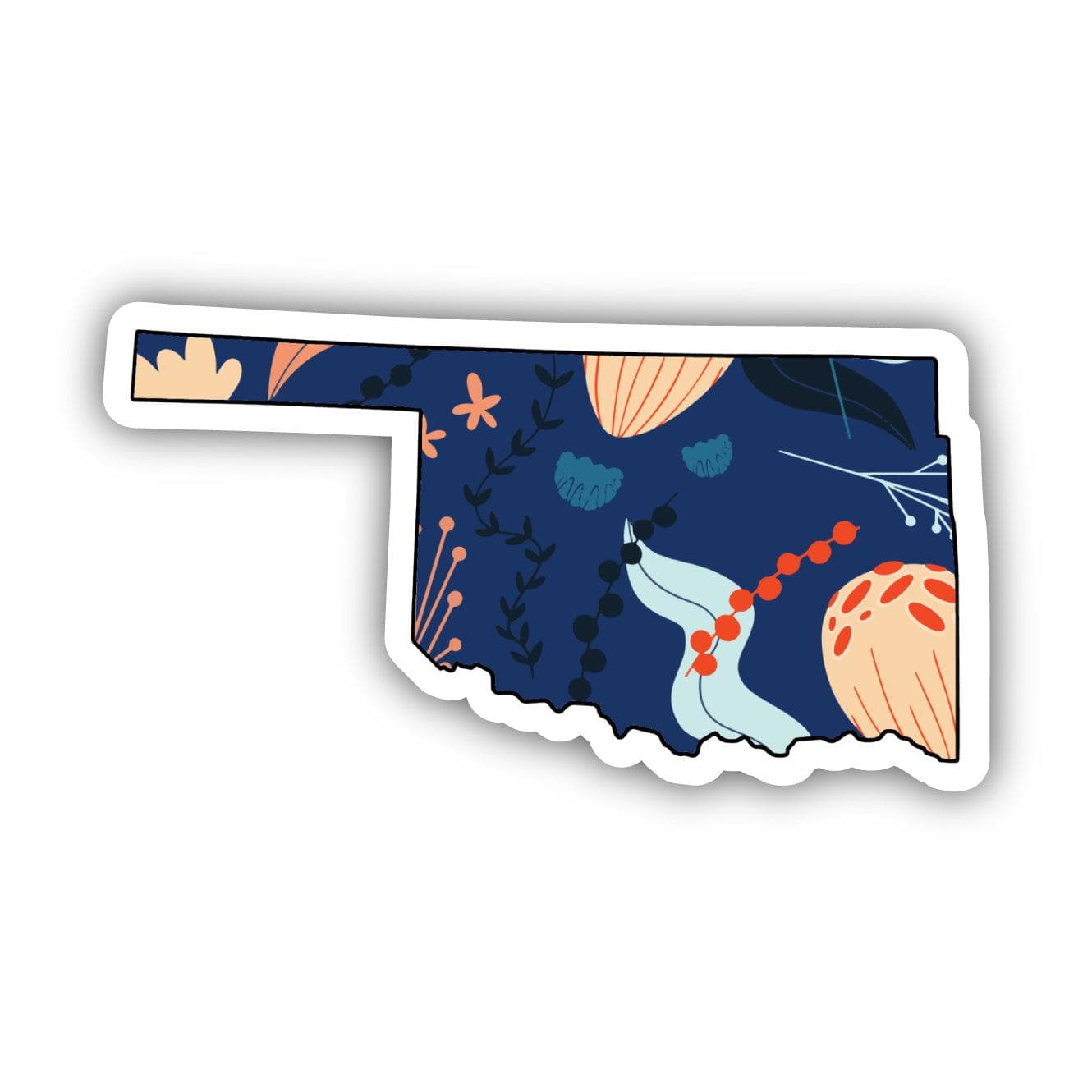  Oklahoma Blue Floral Abstract Sticker、mySite、elrpsem3k