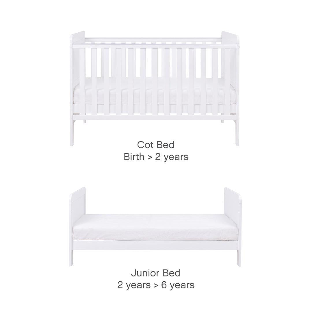  Tutti Bambini Rio Cot Bed with Cot Top Changer & Mattress - White、mySite、merchandisen