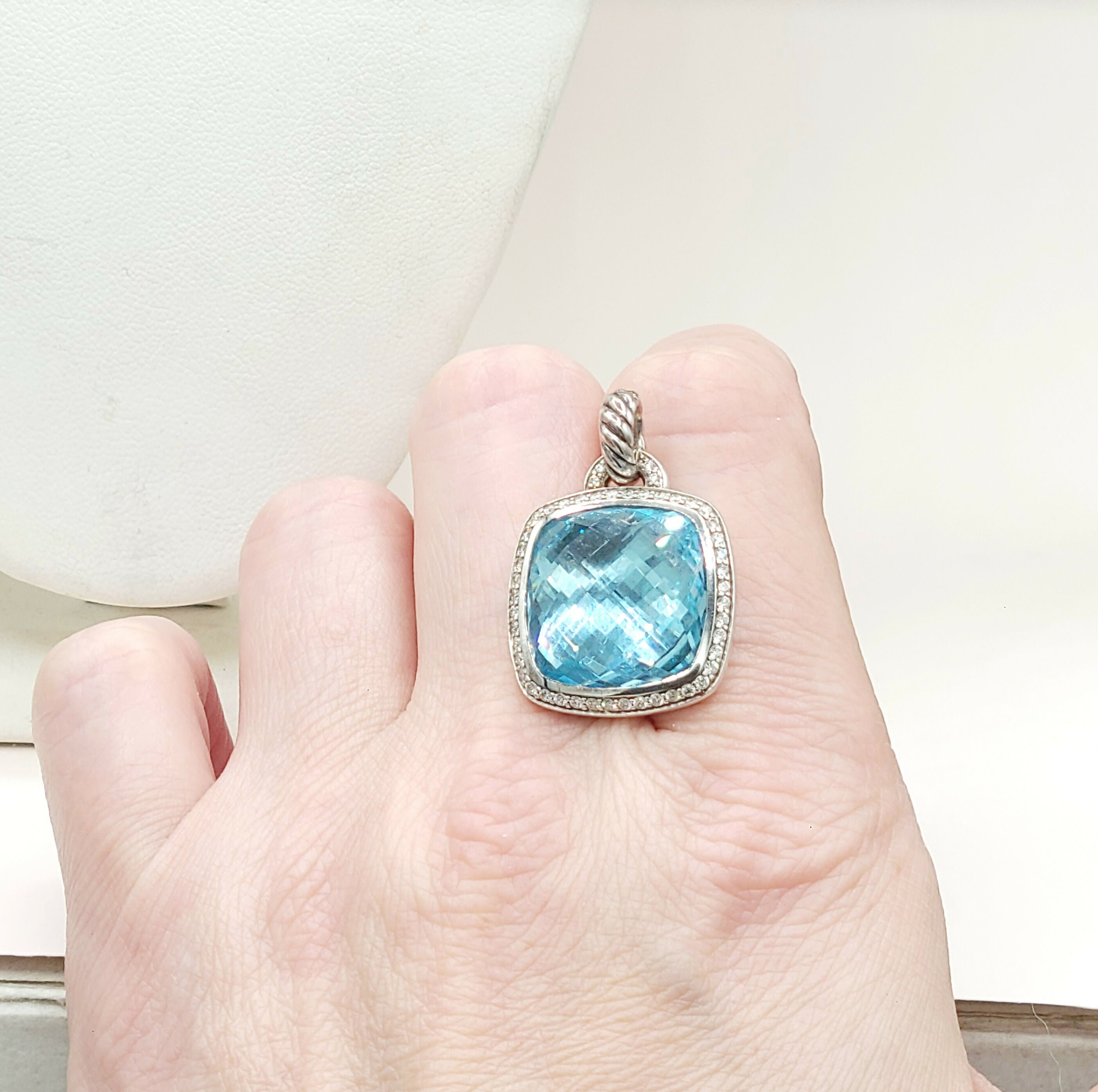 David Yurman Albion Pendant 17mm Blue Topaz & Diamonds、mySite、hinf8tx79