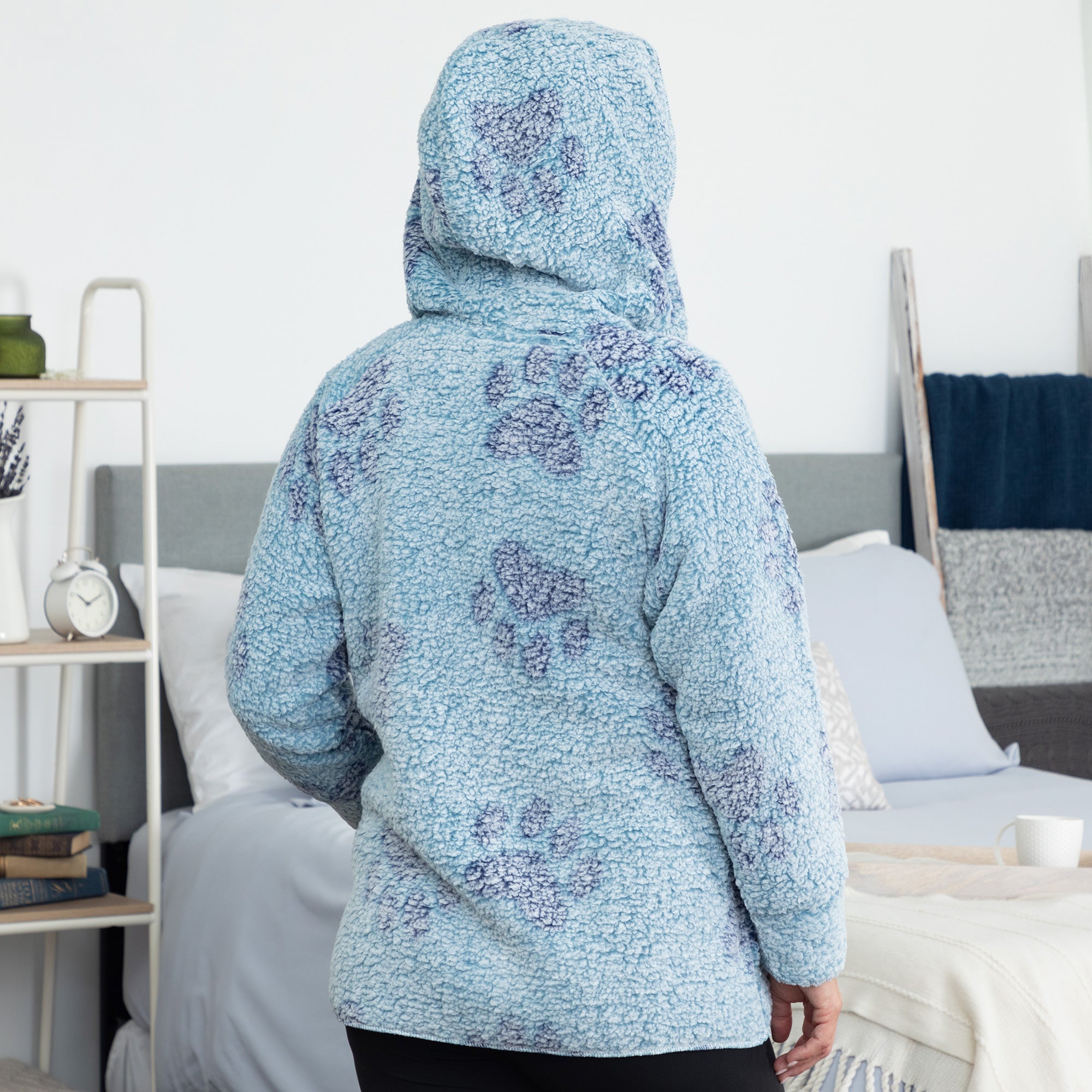 Cozy in Paws Plush Sherpa Fleece Open Jacket with Pockets、mySite、camillekostekn