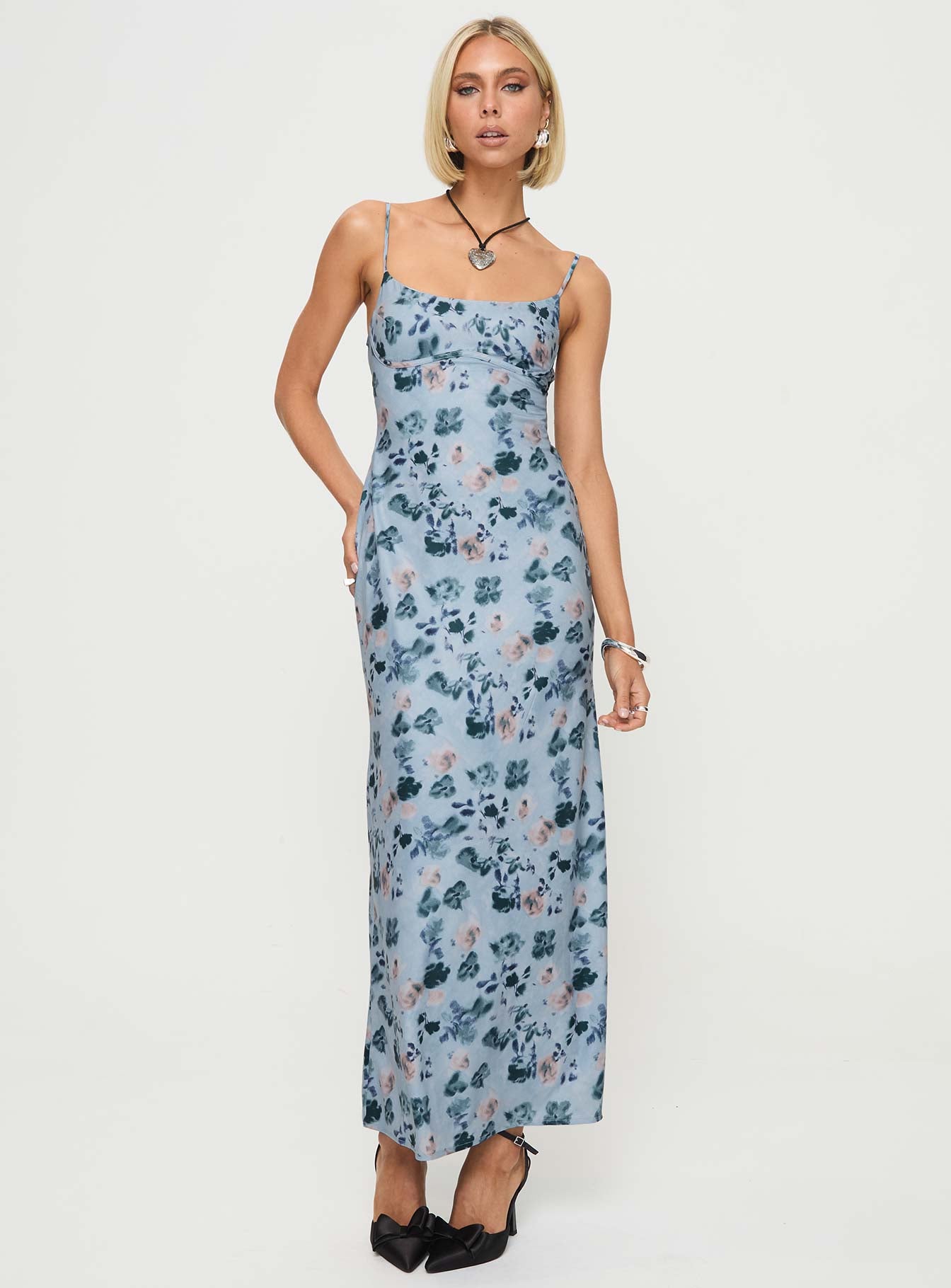 Ravia Maxi Dress Blue / Floral、mySite、solidvoid