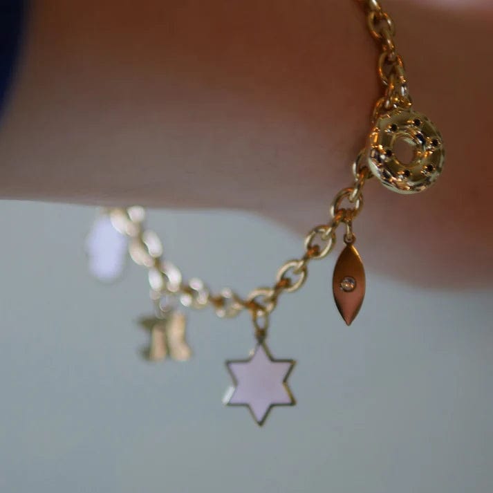Jewish Charm Bracelet - Gold-Plated、mySite、topwebapps