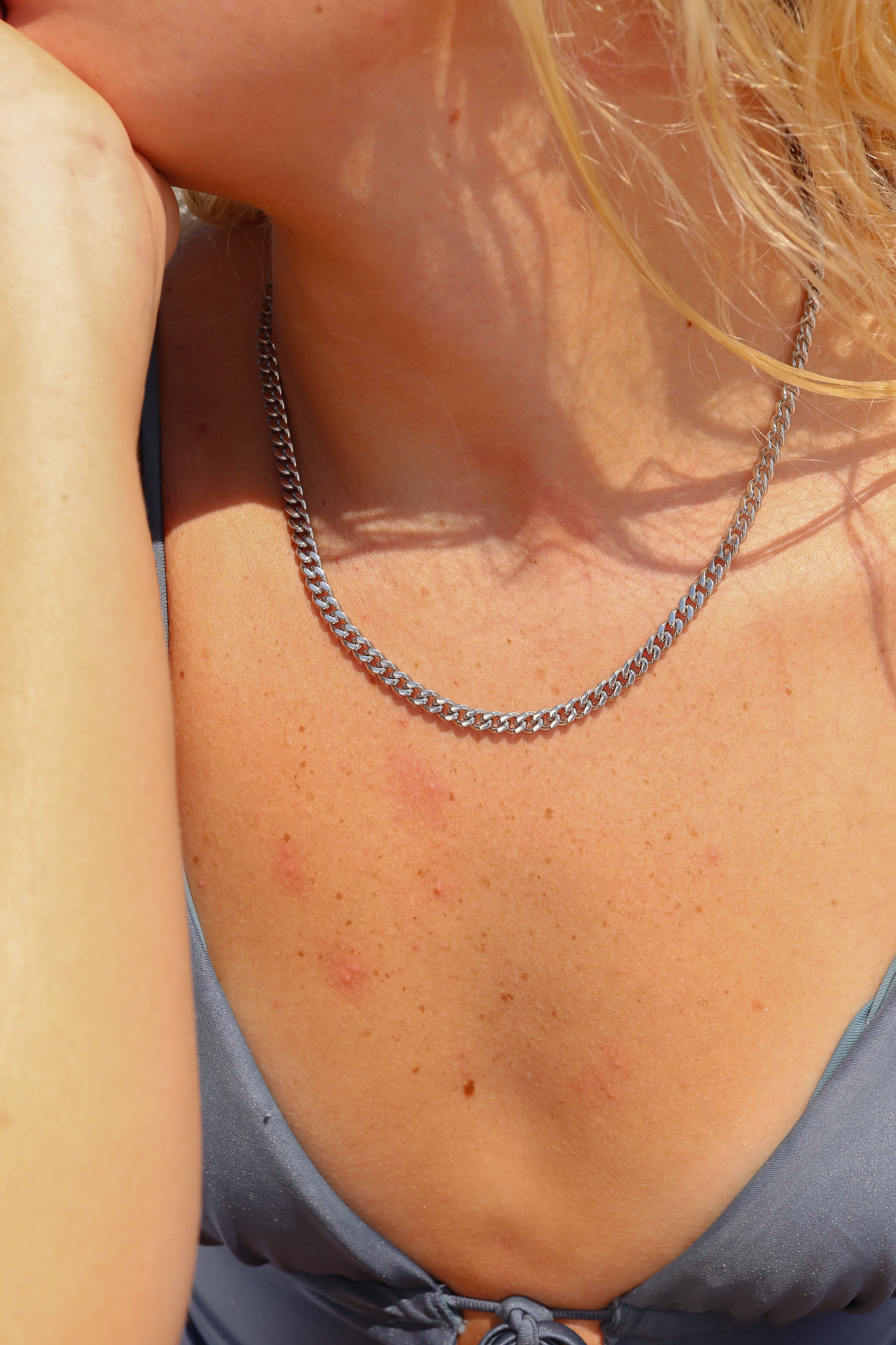 Stainless Steel Diamond Cut Curb Chain Necklace / CHN7500、mySite、dreamappss