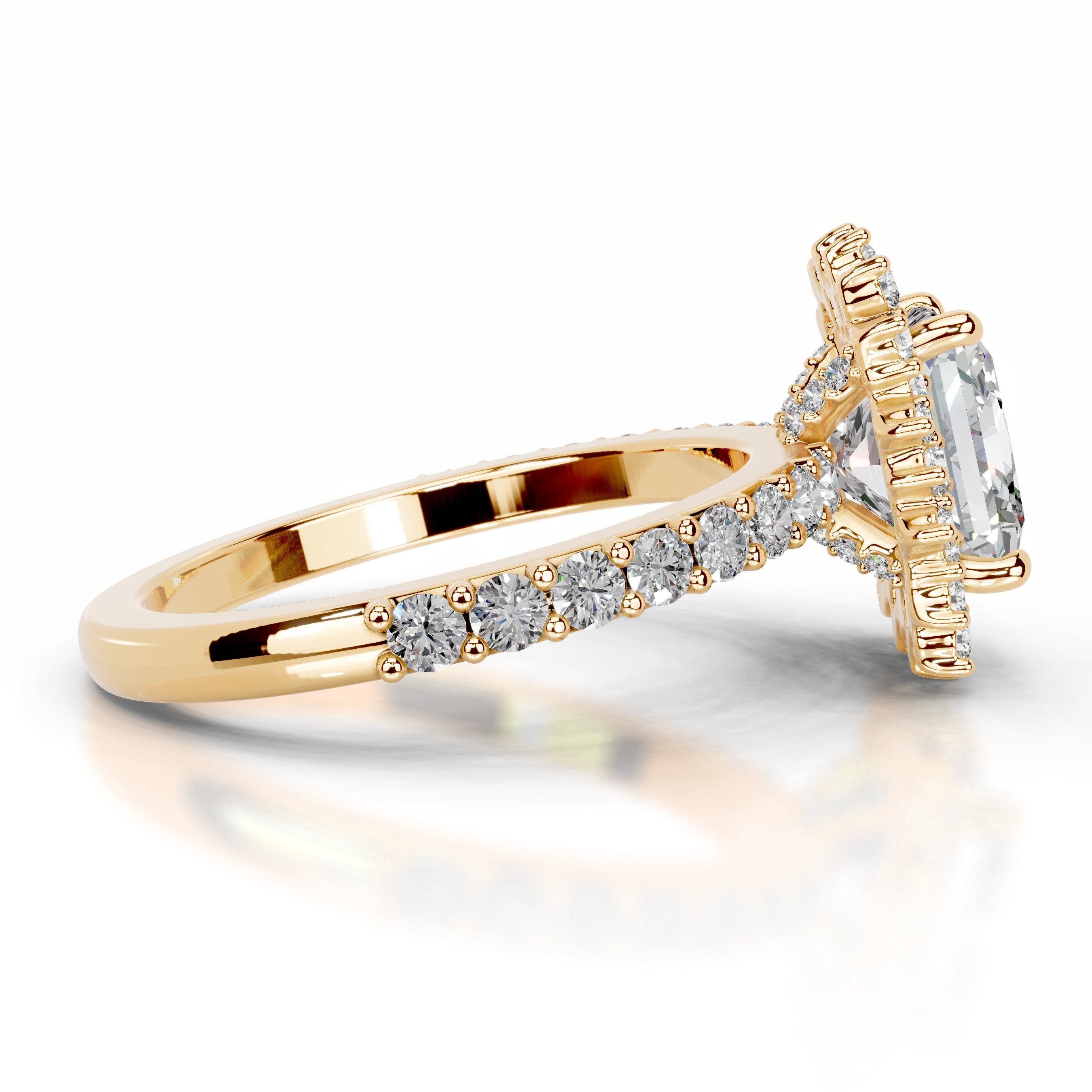 Gyda Moissanite & Diamond Ring - 18K Yellow Gold、mySite、hinf8tx79