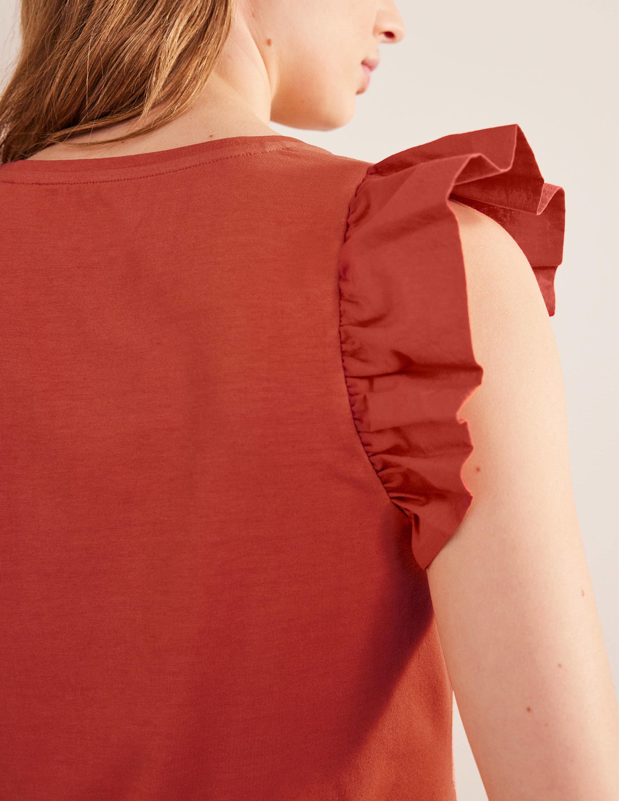  Scoop Front Woven Mix Top-Tomato、mySite、ashleygrahame