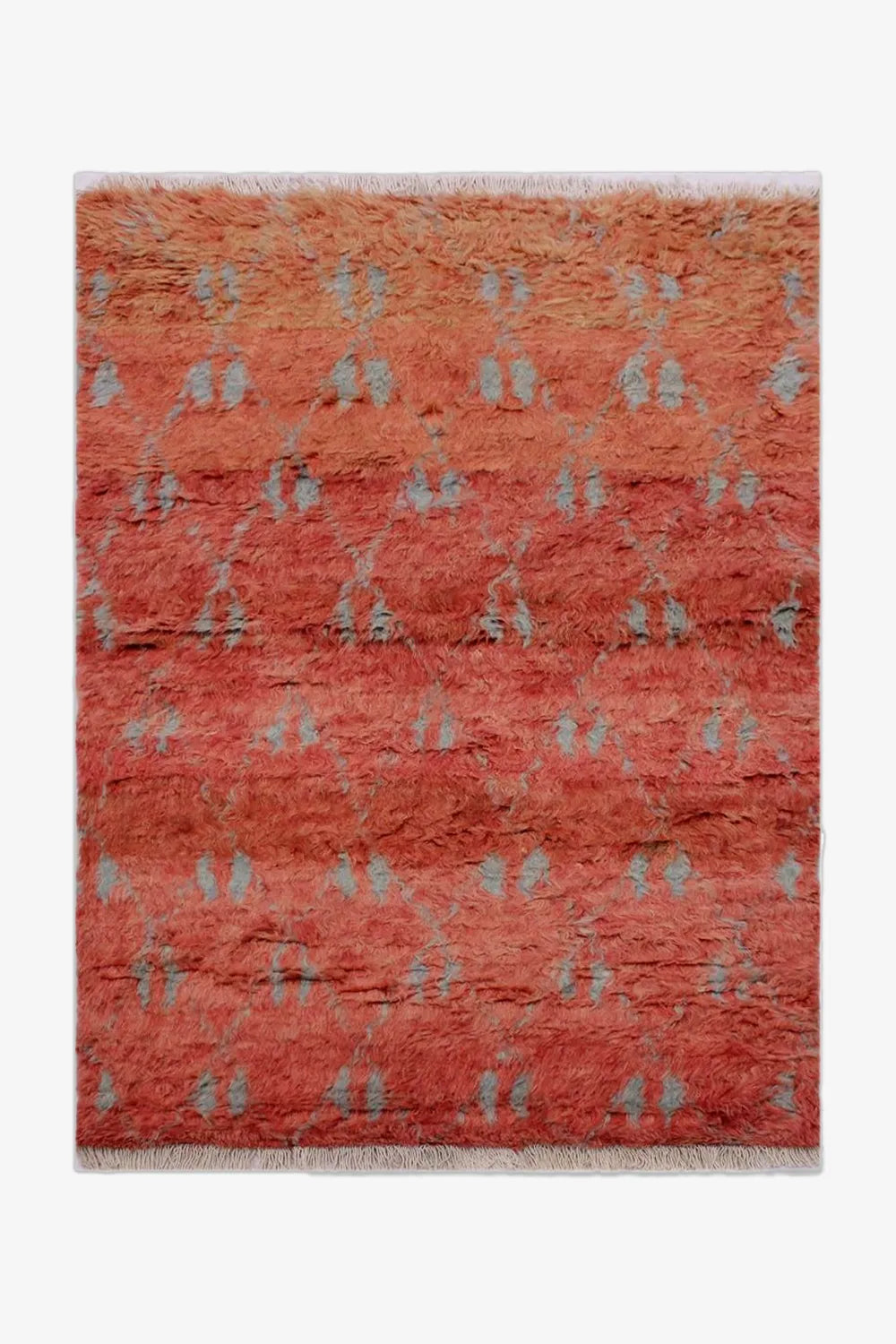 Terracotta Diamond Pattern Moroccan Shag Wool Rug、mySite、gigharbornorthrealestate