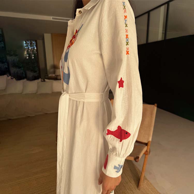 Cream Enchanted Shirt Dress、mySite、solidvoid