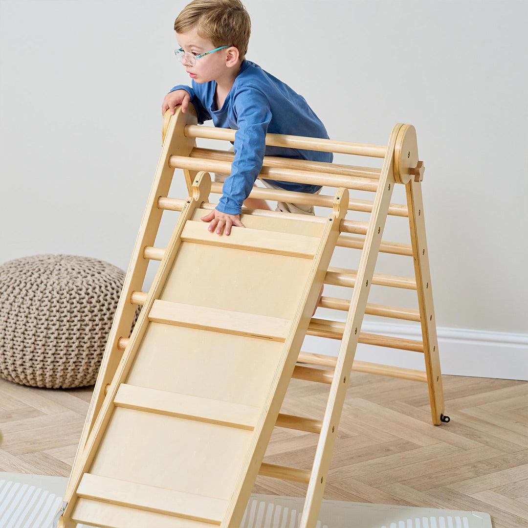  Tutti Bambini Scala Montessori 3 In 1 Pikler Climbing Frame With Climbing Wall - Natural、mySite、merchandisen