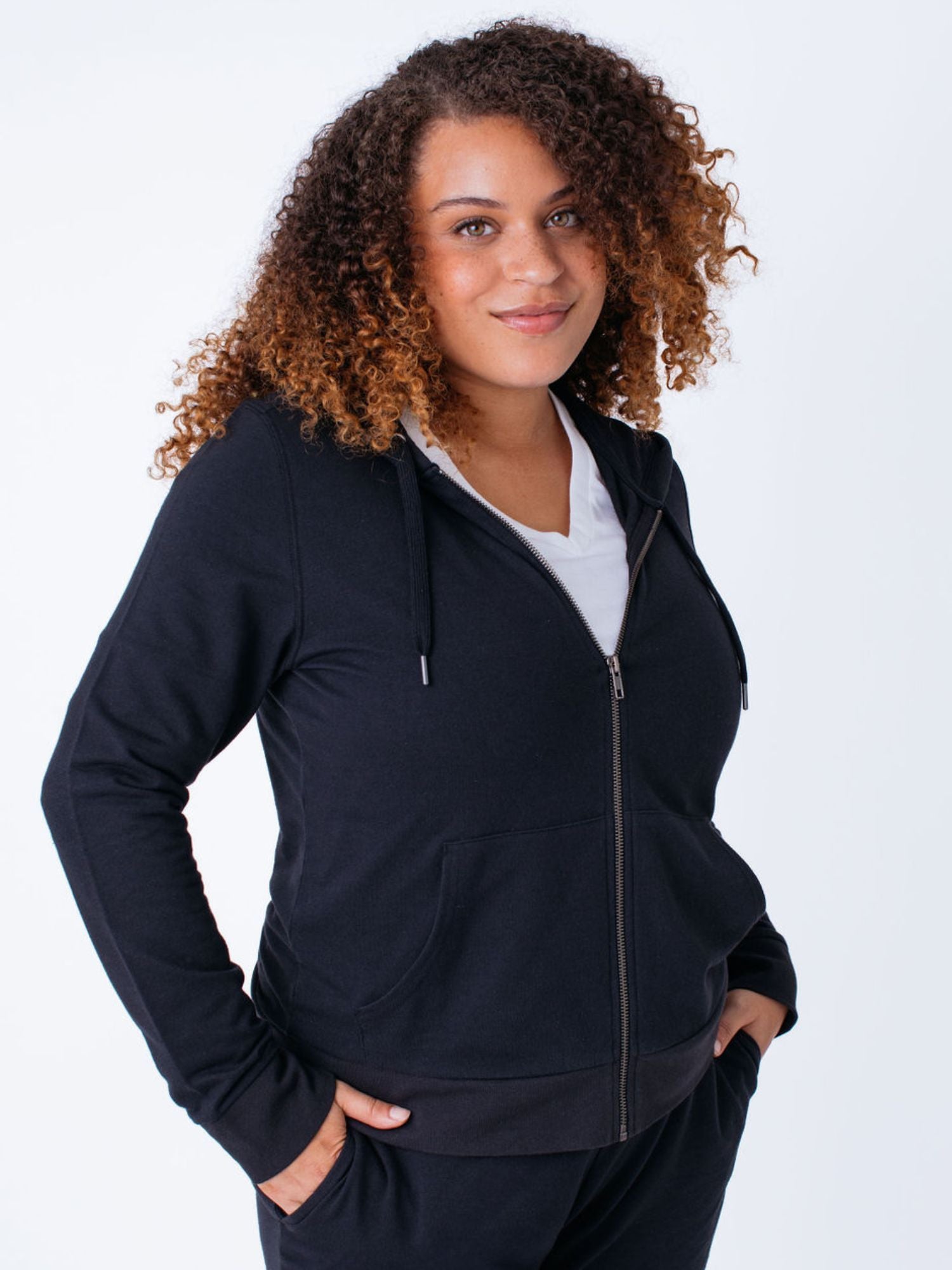  Women's Black Terry Zip-Up Hoodie FINAL SALE、mySite、ghnorth