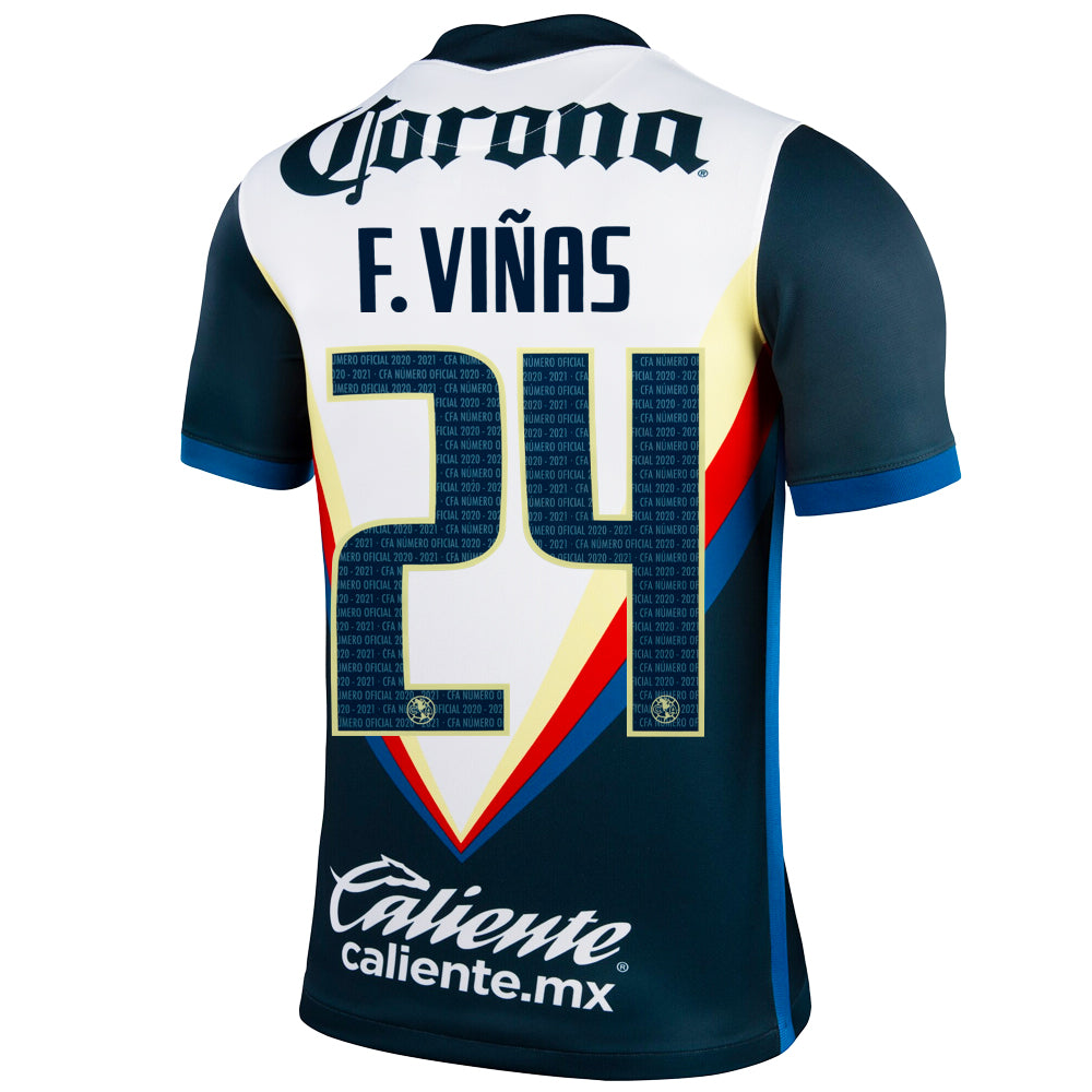 2020/21 Club America F. Viñas #24 Away Official Nameset、mySite、noshort