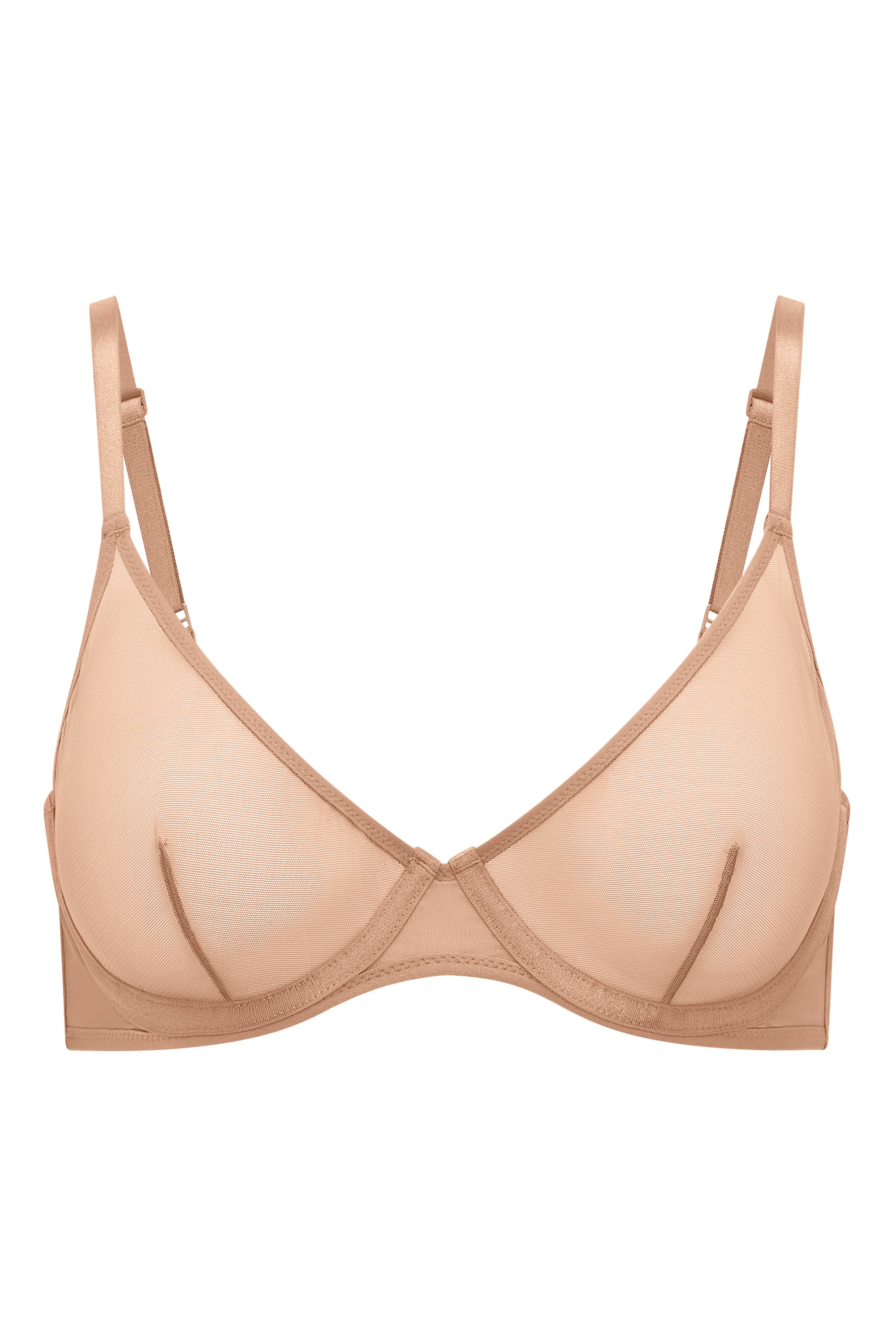 Soft Mesh Single Layer Underwired Bra in Warm Peach、mySite、solidvoid