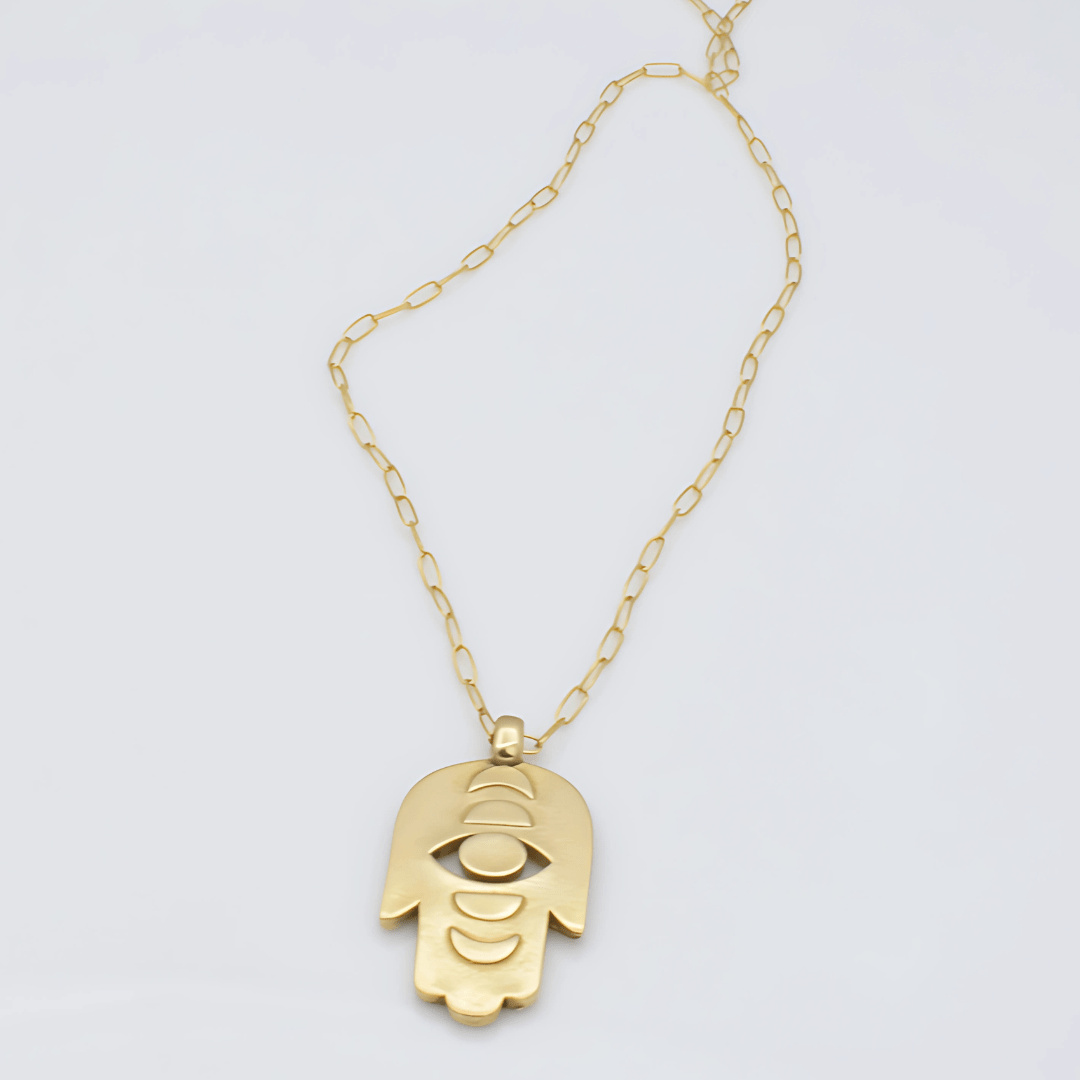 Moon Phase Evil Eye and Hamsa Necklace、mySite、topwebapps