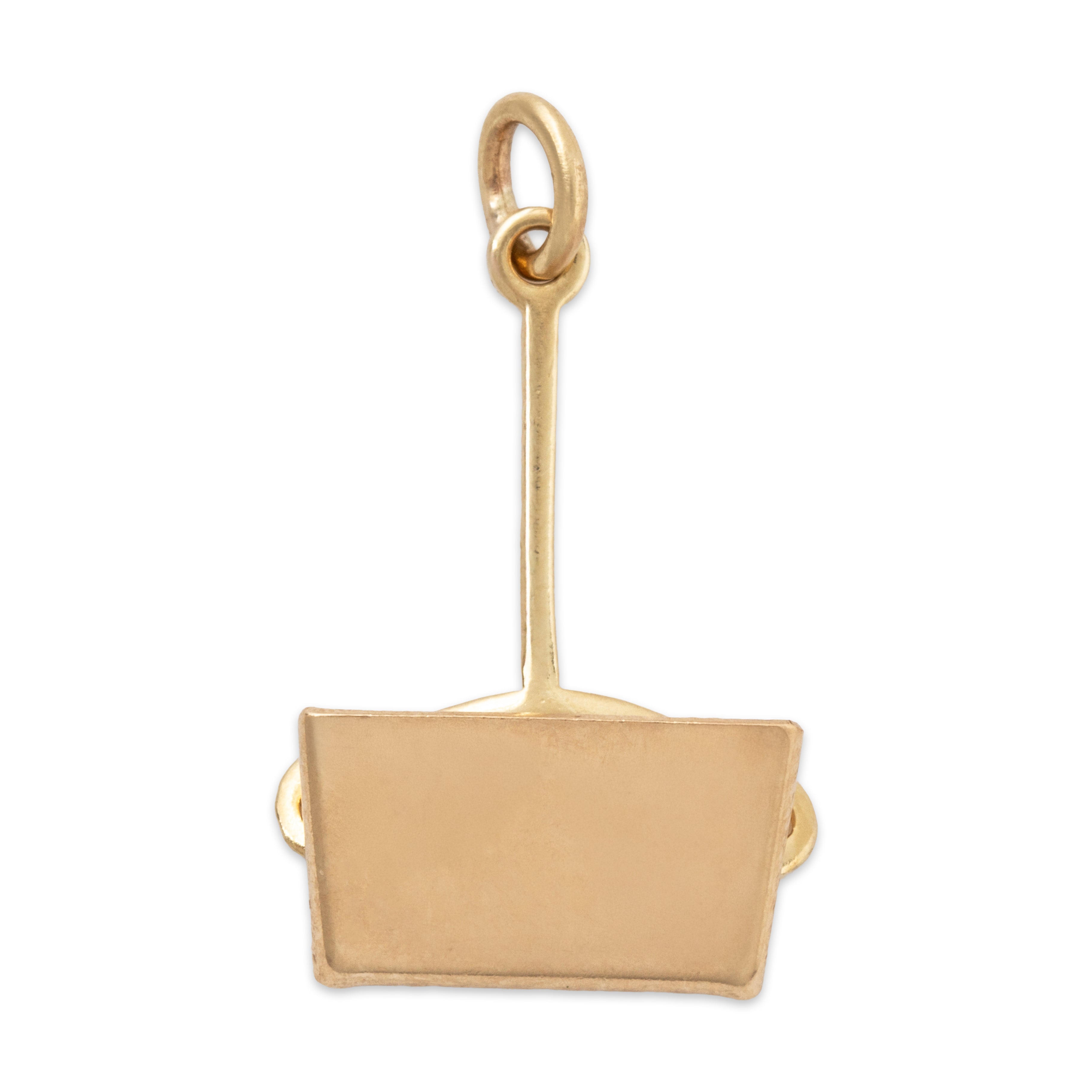 Vintage 14k Yellow Gold Articulated Dust Pan Charm / Pendant、mySite、hinf8tx79