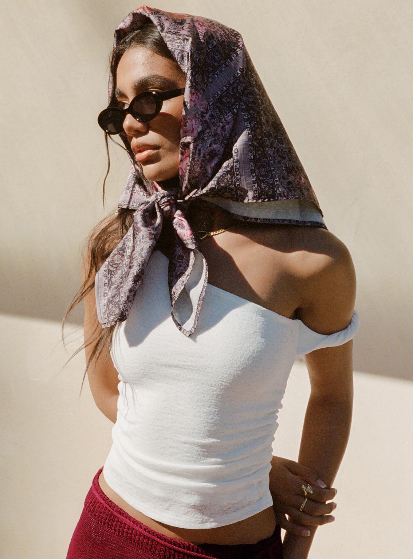 Messenger One Shoulder Top White、mySite、solidvoid