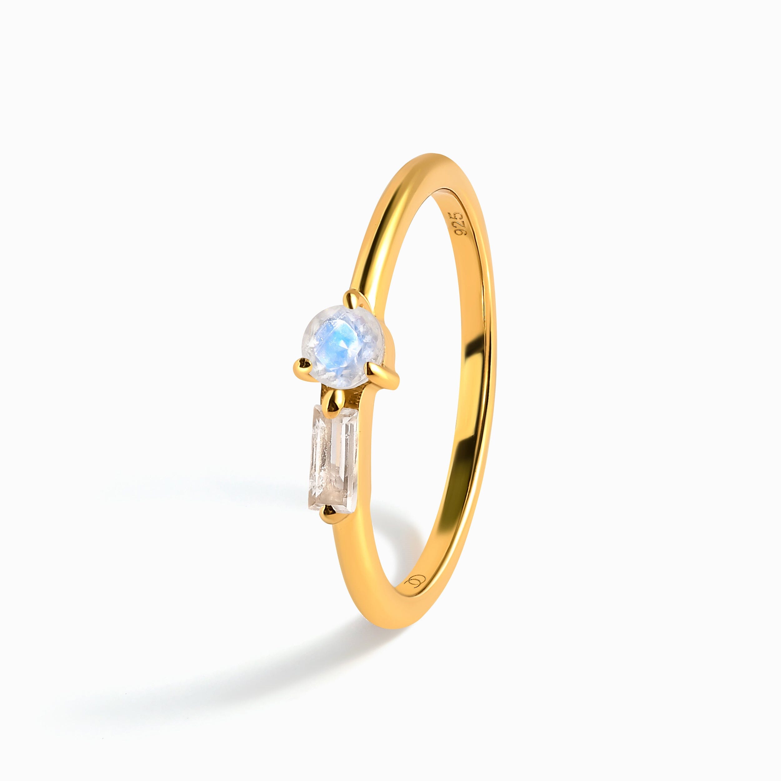 Moonstone & White Topaz Dainty Ring - Haze、mySite、hinf8tx79