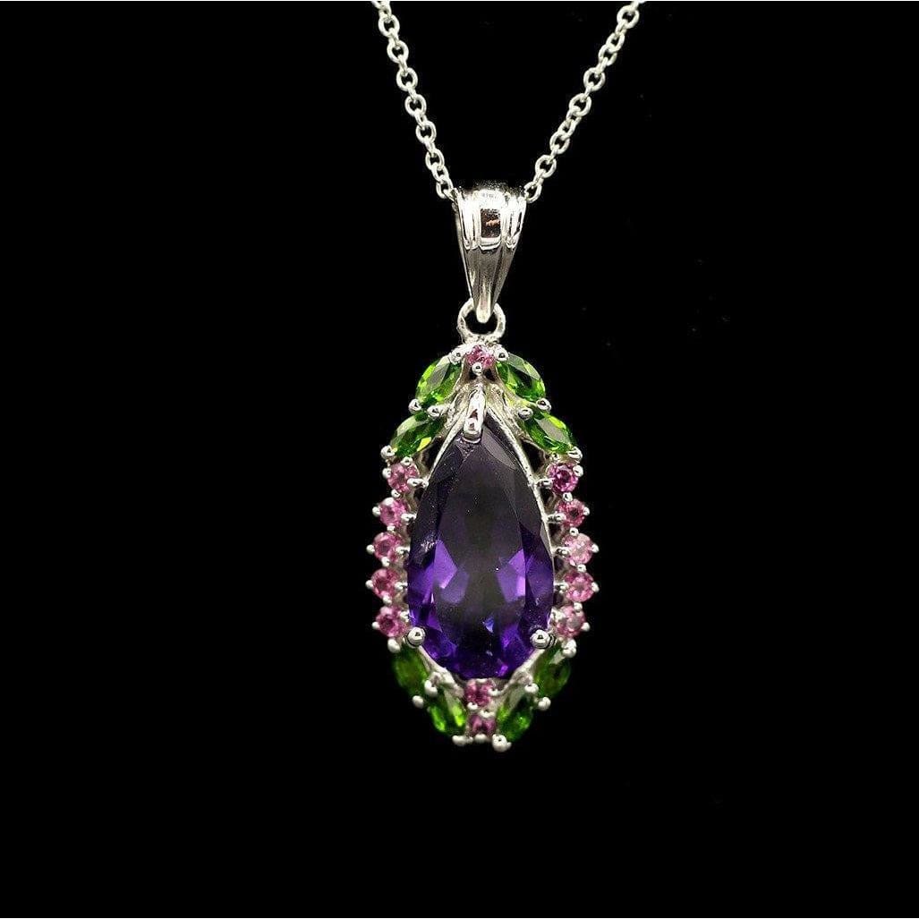 Unique Multi-Gemstone Pendant in Sterling Silver、mySite、g9winljtr
