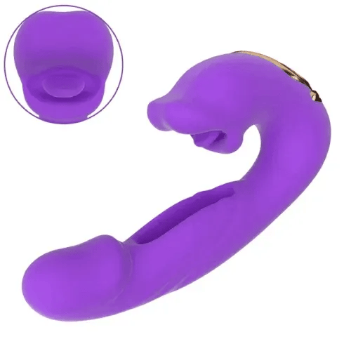 Come Closer Flapping Vibrating Dildo | Mouth & Tongue Vibration | Clitoral | USB、mySite、bottomscart