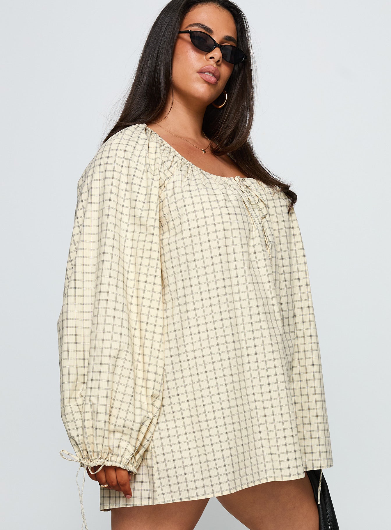 Preacher Playsuit White Check Curve、mySite、solidvoid