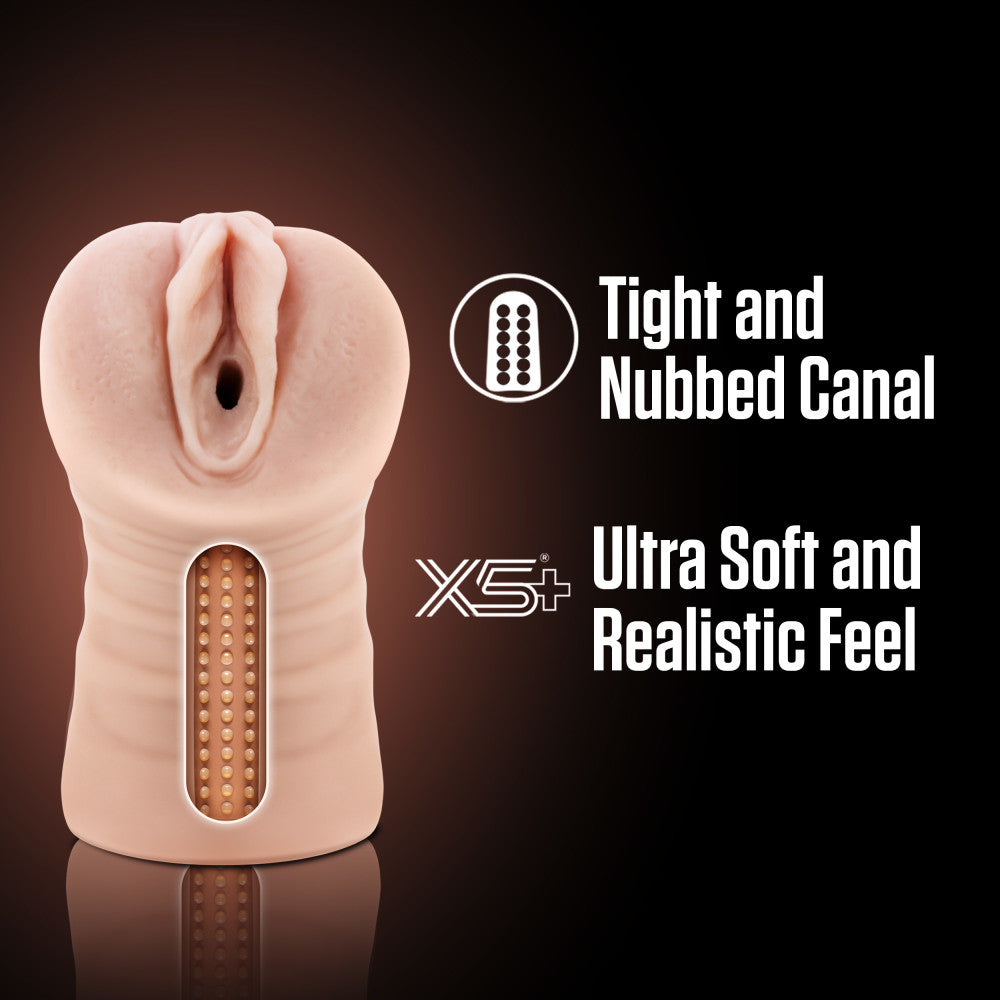 Enlust By Blush® | Ayumi Vibrating AI Male Masturbator Tight & Nubbed Canal With Vibrating Bullet - Made With X5® Plus Ultra Soft Realistic Vagina Feel - Beige、mySite、bottomscart
