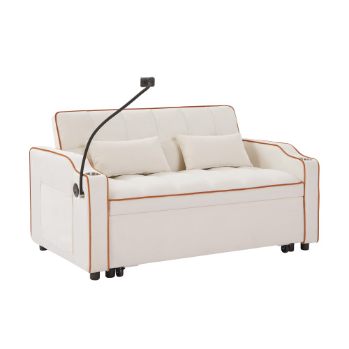 1 versatile foldable sofa bed in 3 lengths, modern sofa sofa sofa velvet pull-out bed, adjustable back and with USB port and ashtray and swivel phone stand (black)、、casual