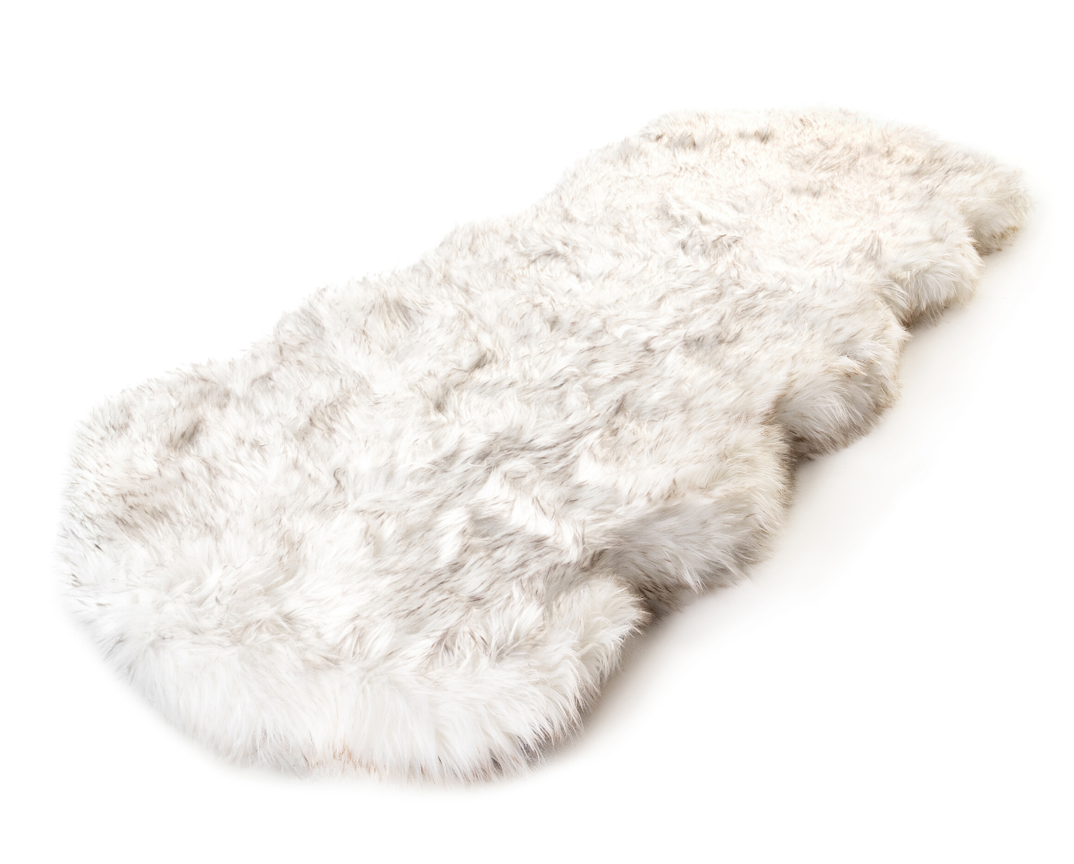 PupRug™ Runner Faux Fur Memory Foam Dog Bed Cover - Curve White with Brown Accents (Bed Not Included)、mySite、solidvoid