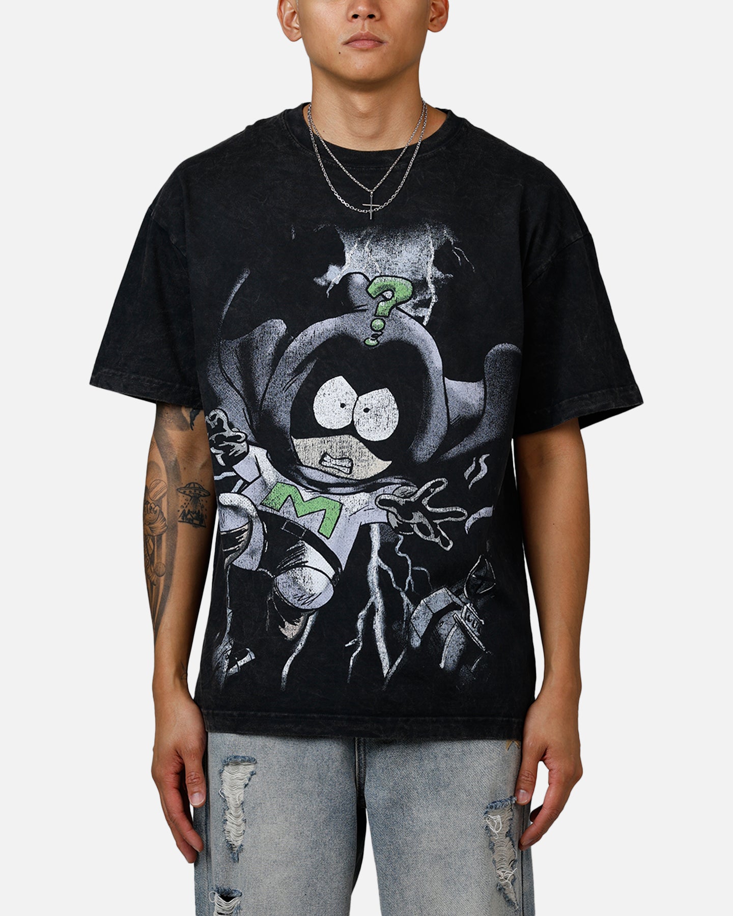 73 Studio X Cartoon Network South Park Mysterion Heavyweight T-Shirt Black Acidwash、mySite、zt4zffjzw