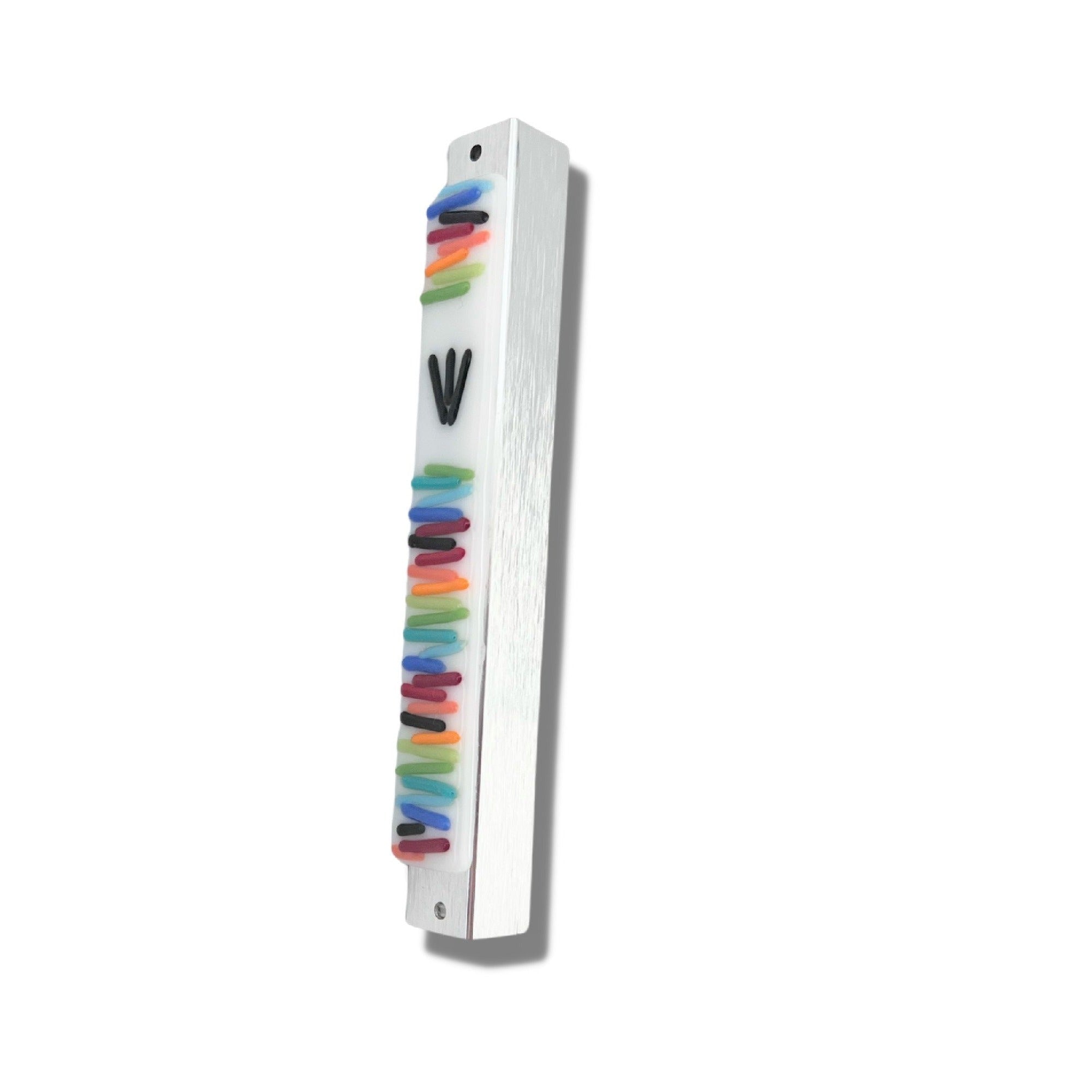 Fused Glass Mezuzah Case - Rainbow、mySite、topwebapps